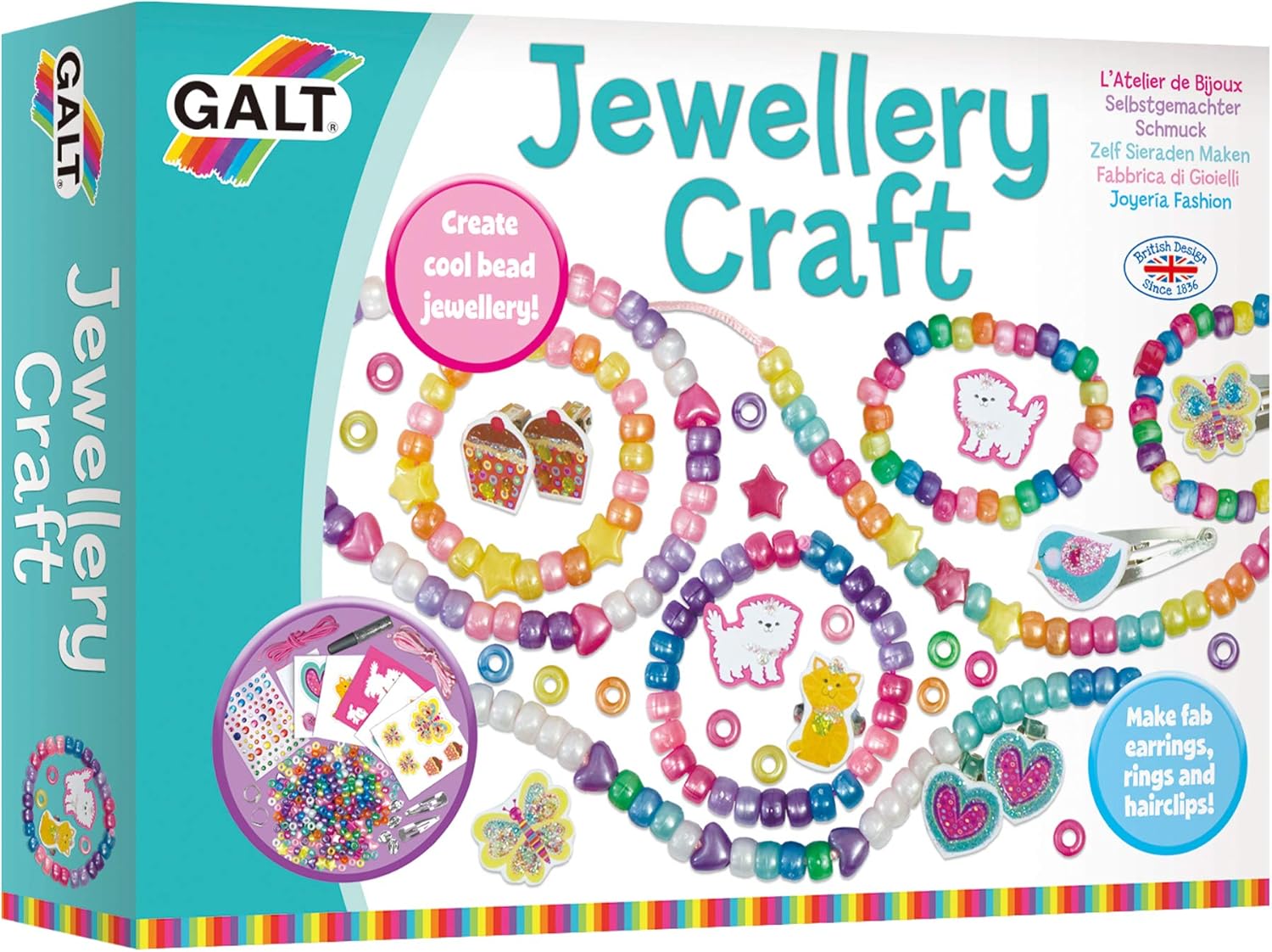 Galt Creative Cases Jewellery Craft Kit - Arts & Crafts for Kids Ages 5+