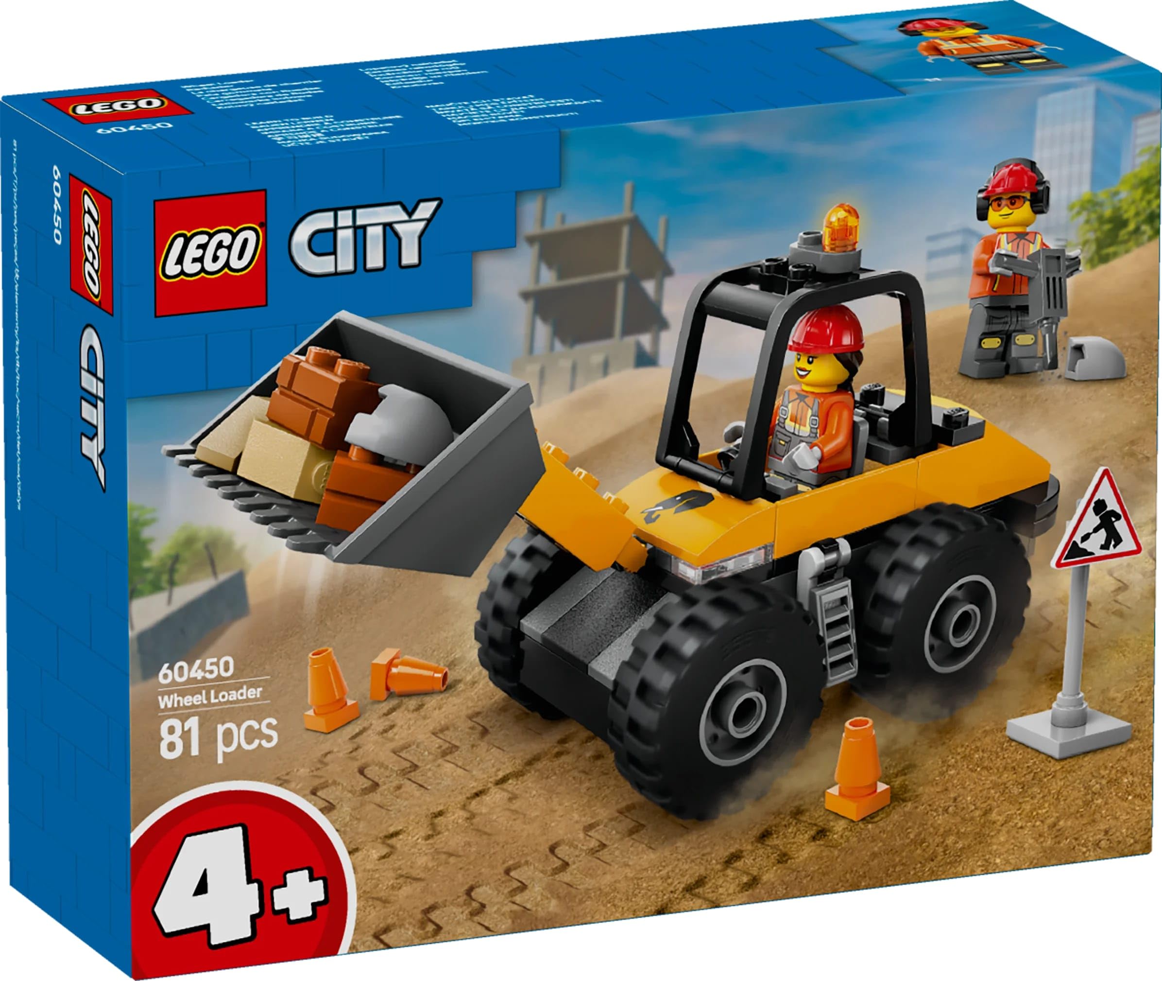LEGO City Yellow Construction Wheel Loader Toy - Building Set for Kids 4+ 5