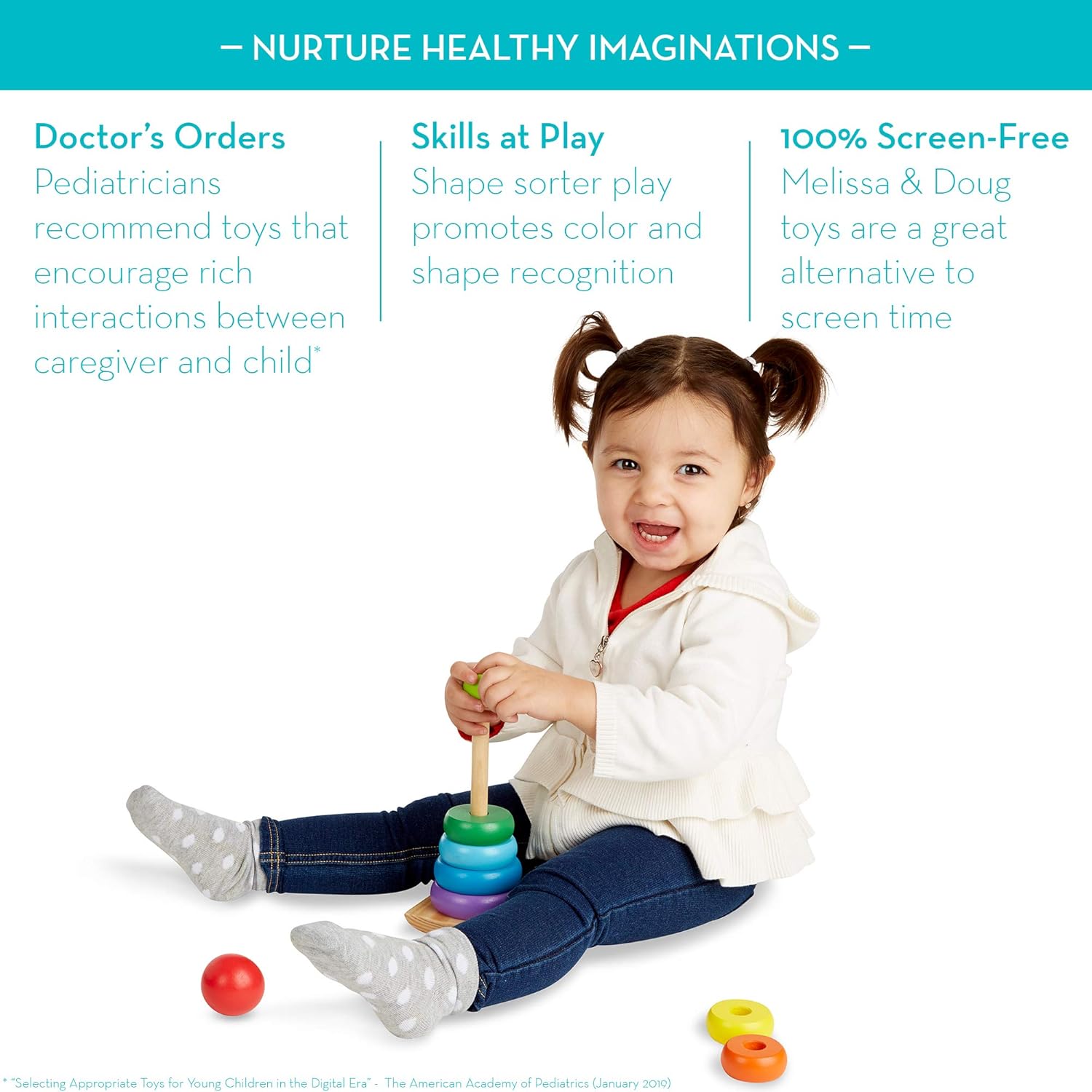 Melissa & Doug Rainbow Stacker - Educational Wooden Toy for Toddlers 18M+ 9