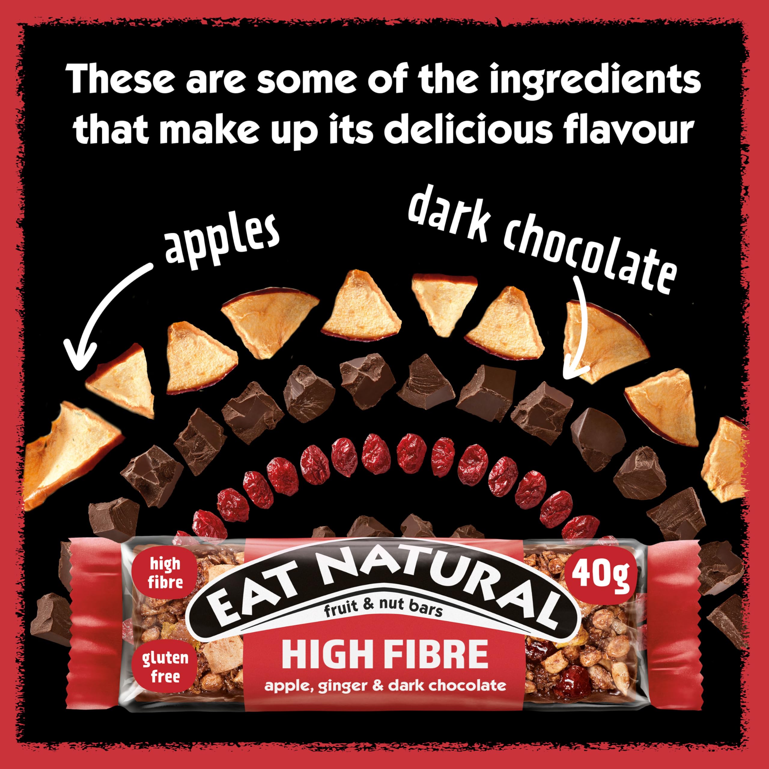Eat Natural Apple, Ginger & Dark Chocolate Fruit & Nut Bar (12 x 40g) 3