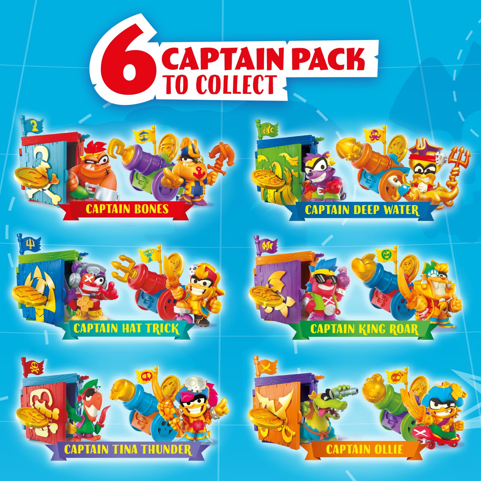 PIRATIX Golden Treasure Series – Captain Bones Captain Pack with 4 Piratix Figures 7