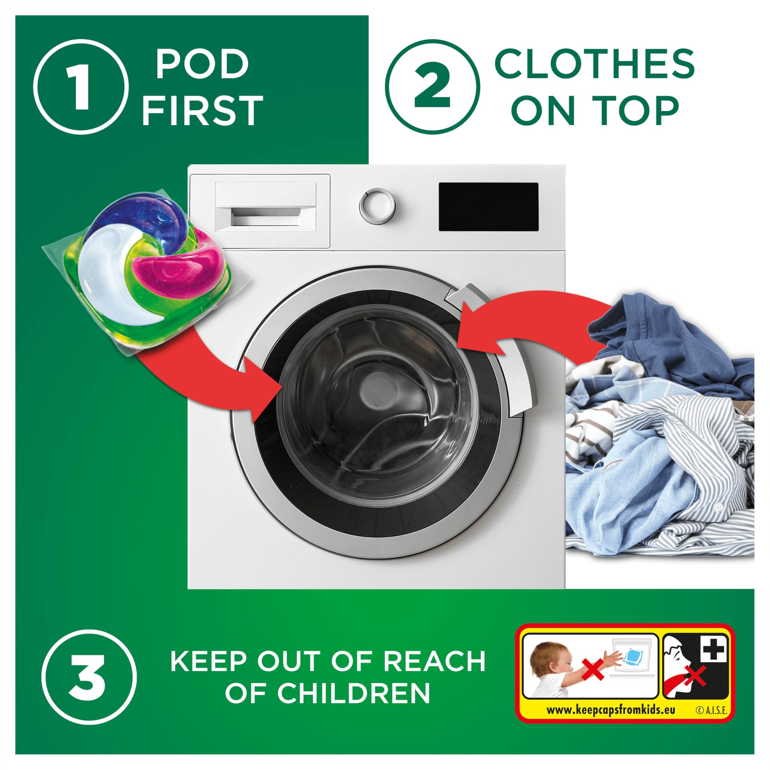 Ariel The Big One PODS Laundry Capsules, 35 Washes, Colour – 2X Stain & Odour Removal