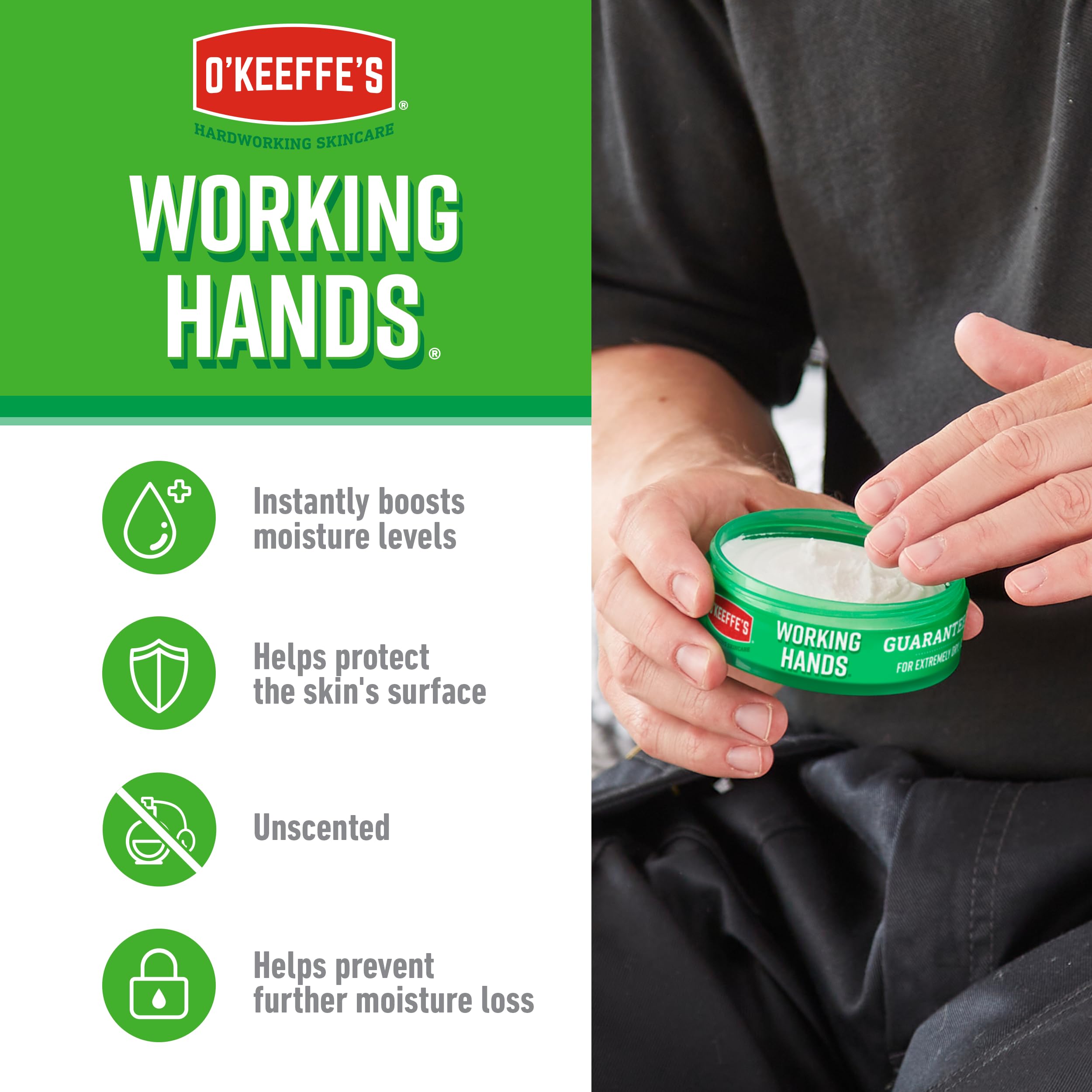 O'Keeffe's Working Hands Hand Cream (193g x 2 Pack) - Non-Greasy Moisturizer for Dry, Cracked Skin 3