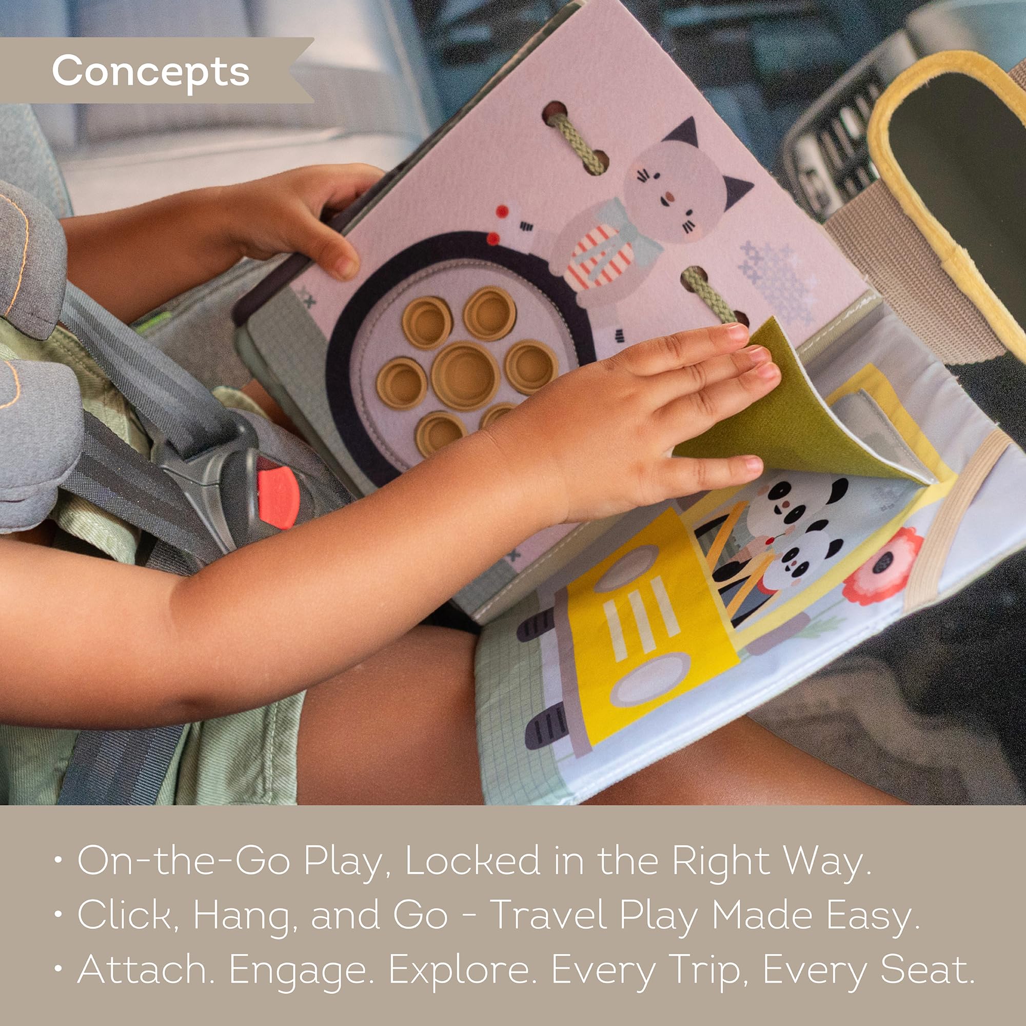 Taf Toys Ride Time Car Seat Busy Book for Toddlers - Screen-Free Travel Activity Toy for Ages 12m+ 6