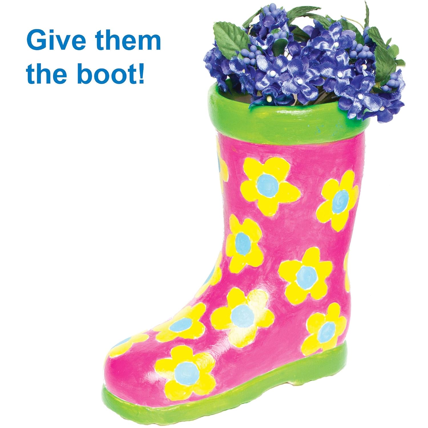 Baker Ross AG273 Wellington Boot Ceramic Flowerpots (Pack of 2) - Kids Paintable Craft Kit 5