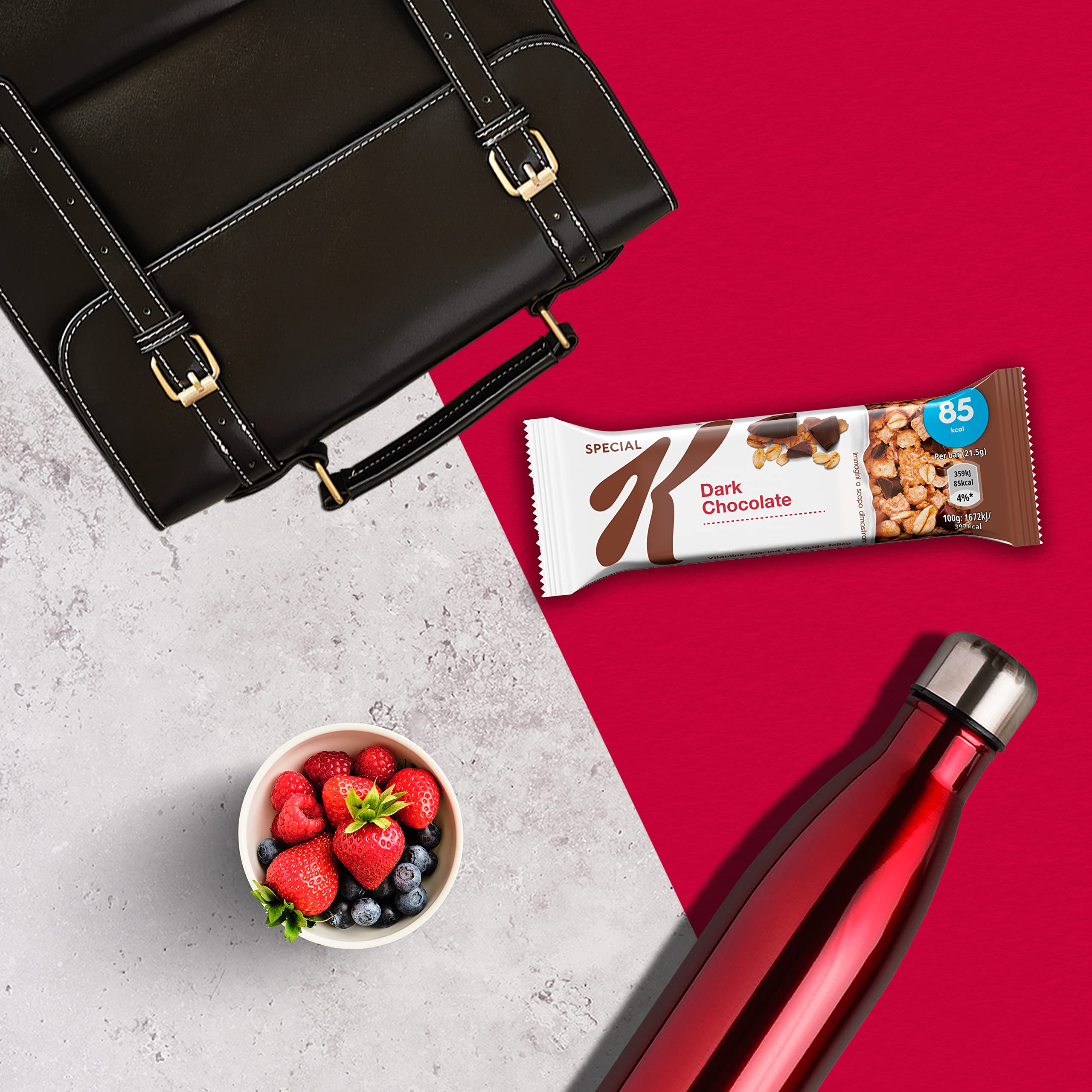 Special K Dark Chocolate Cereal Bars, 6 x 21.5g - High Fibre, Wholewheat Flakes with Dark Chocolate Drizzle 3