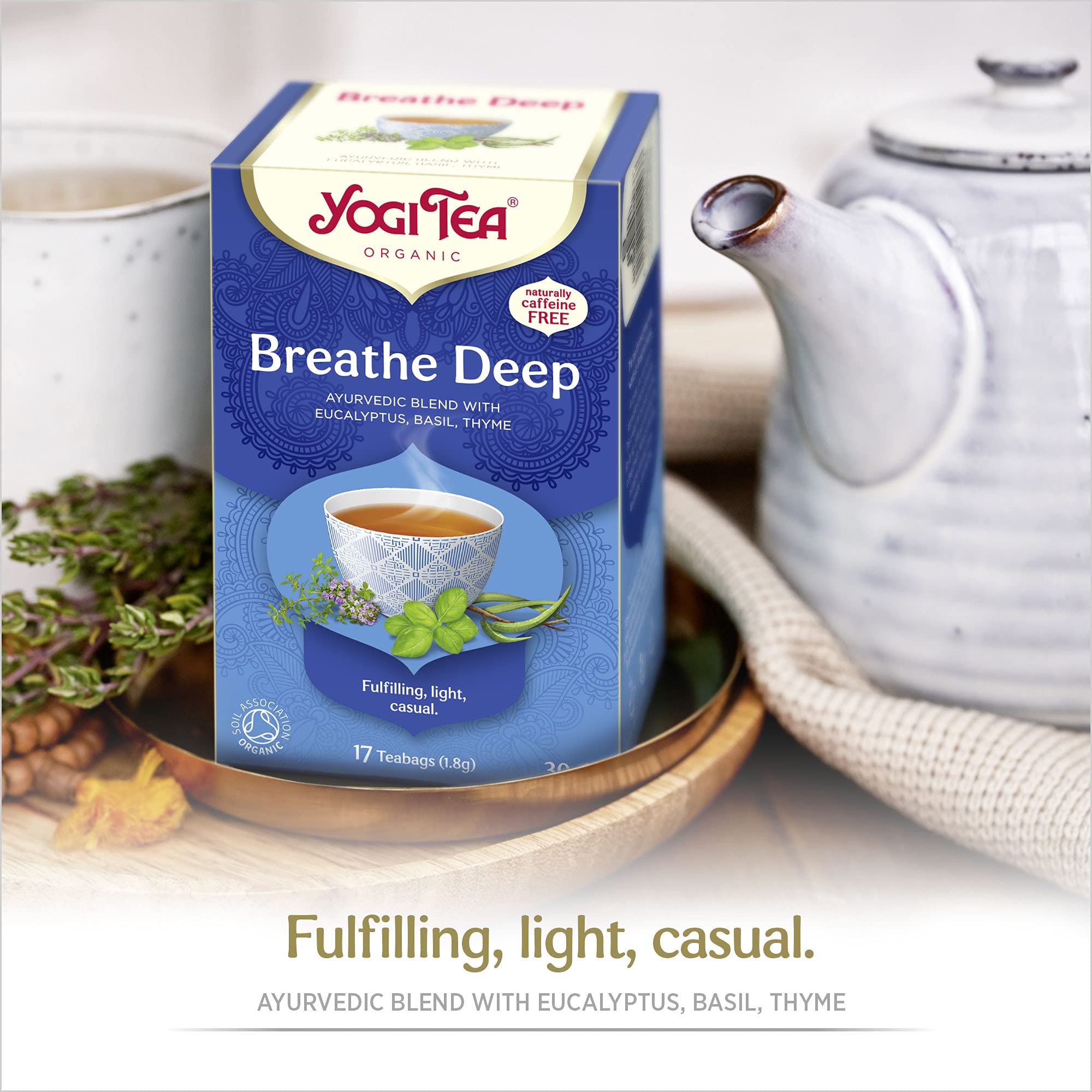 YOGI TEA - Breathe Deep Organic Herbal Tea, Naturally Caffeine Free, Blend of Eucalyptus, Basil & Thyme 5
