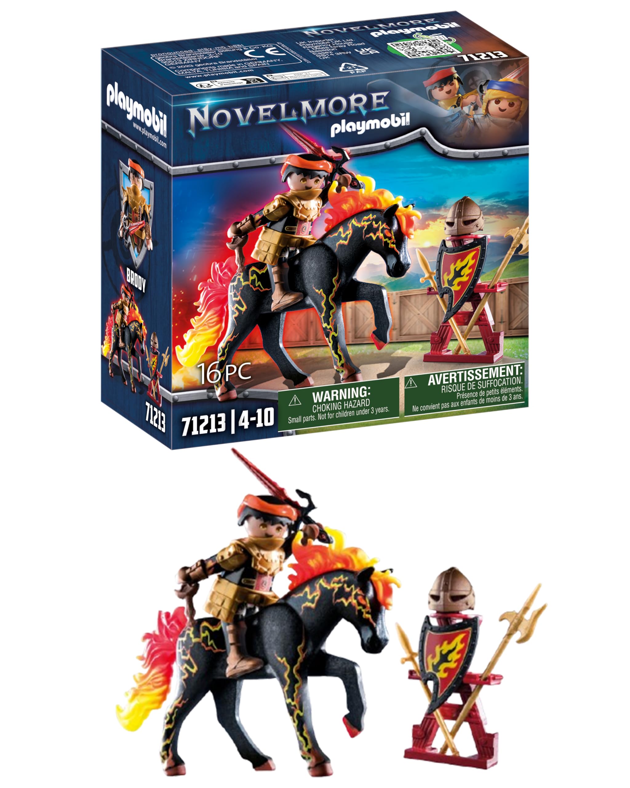 Playmobil Fire Knight - Action Figure Playset with Stunt Features, Ages 7-12 8