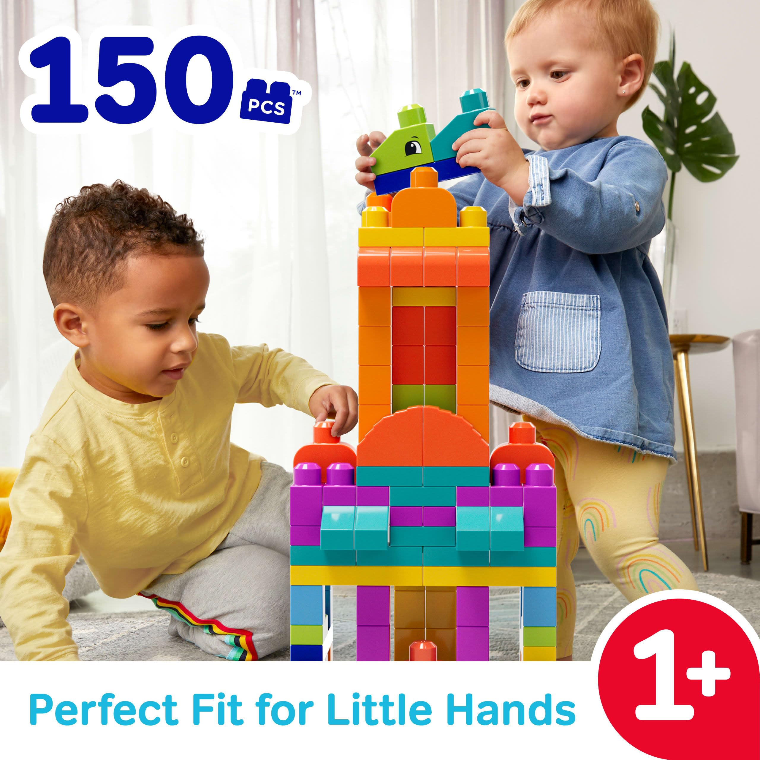 Mega Bloks Bigger Building Bag Building Set - 150 Pieces | Ages 1+ | Multicoloured