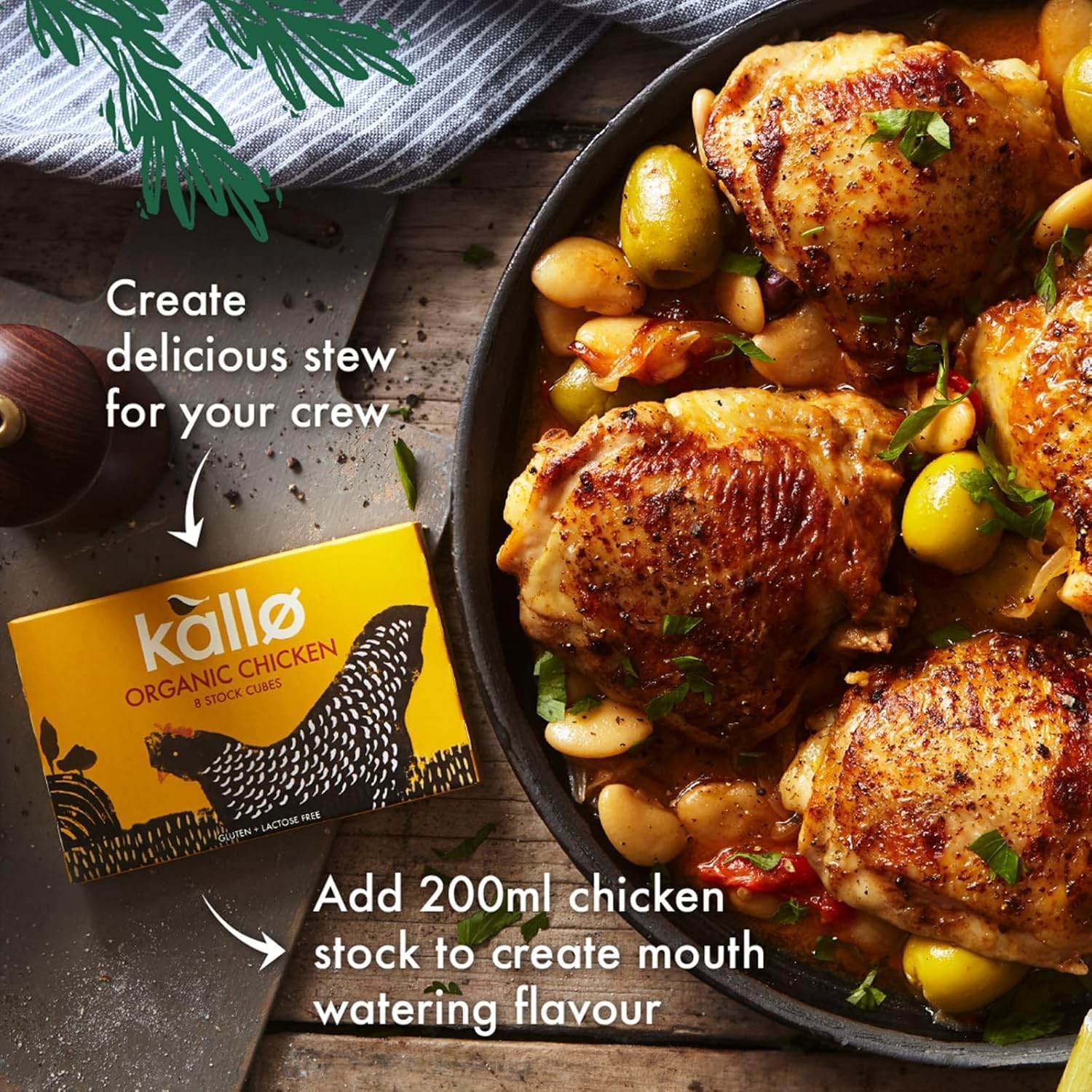 Kallo Organic Chicken Stock Cubes, Gluten Free & Lactose Free, No Artificial Additives, 90 Cubes (15 x 6) 9