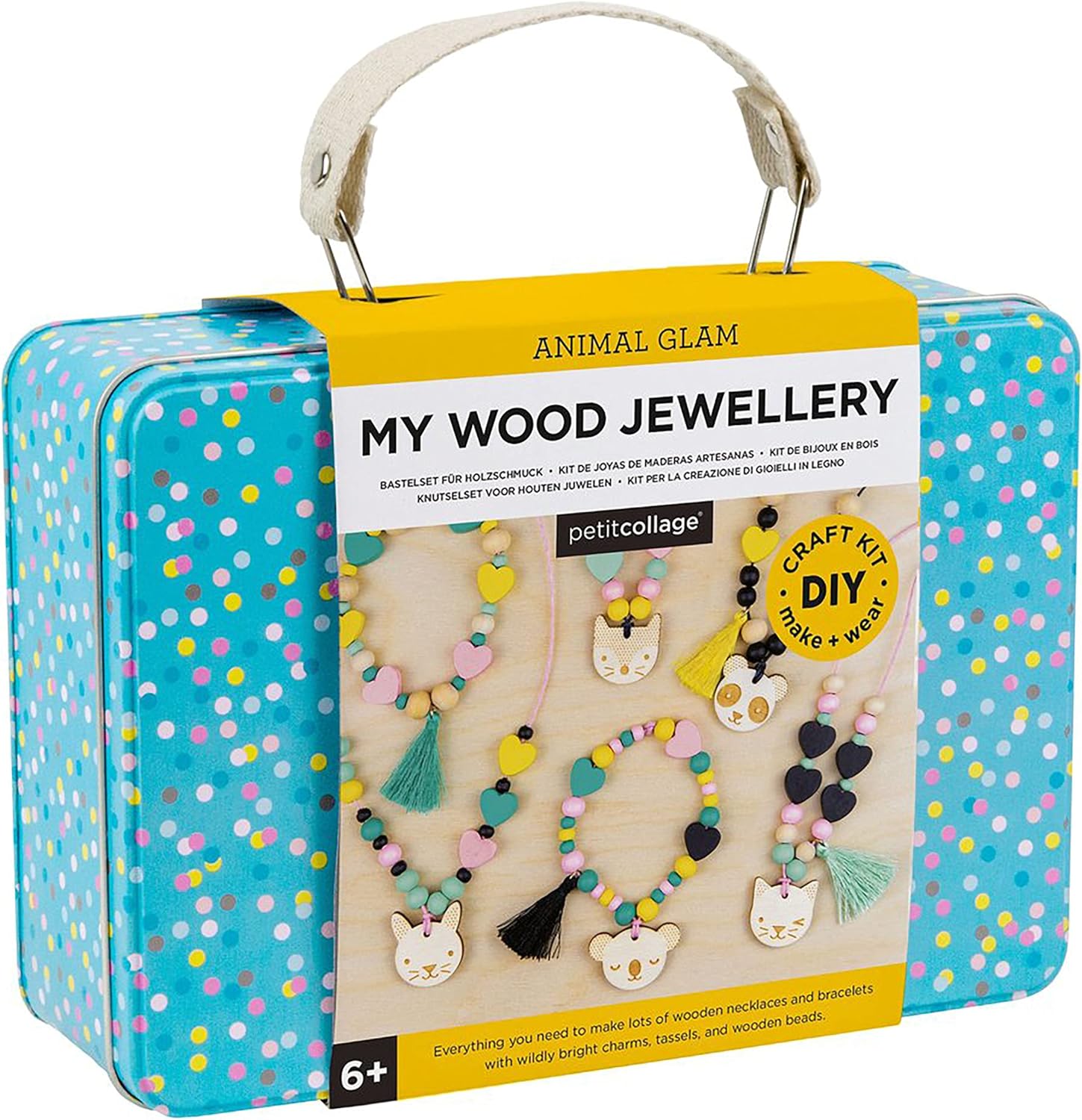 Petit Collage DIY Wood Jewellery Kit - Arts & Crafts for Kids 6+