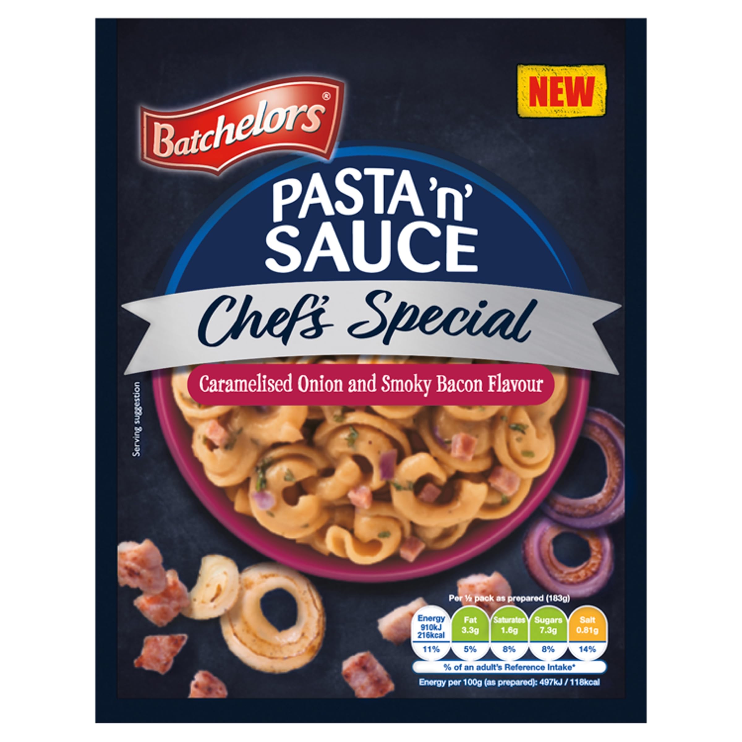 Batchelors - Pasta "n" Sauce Chef's Special Caramelised Onion & Smoky Bacon Instant Meal 5