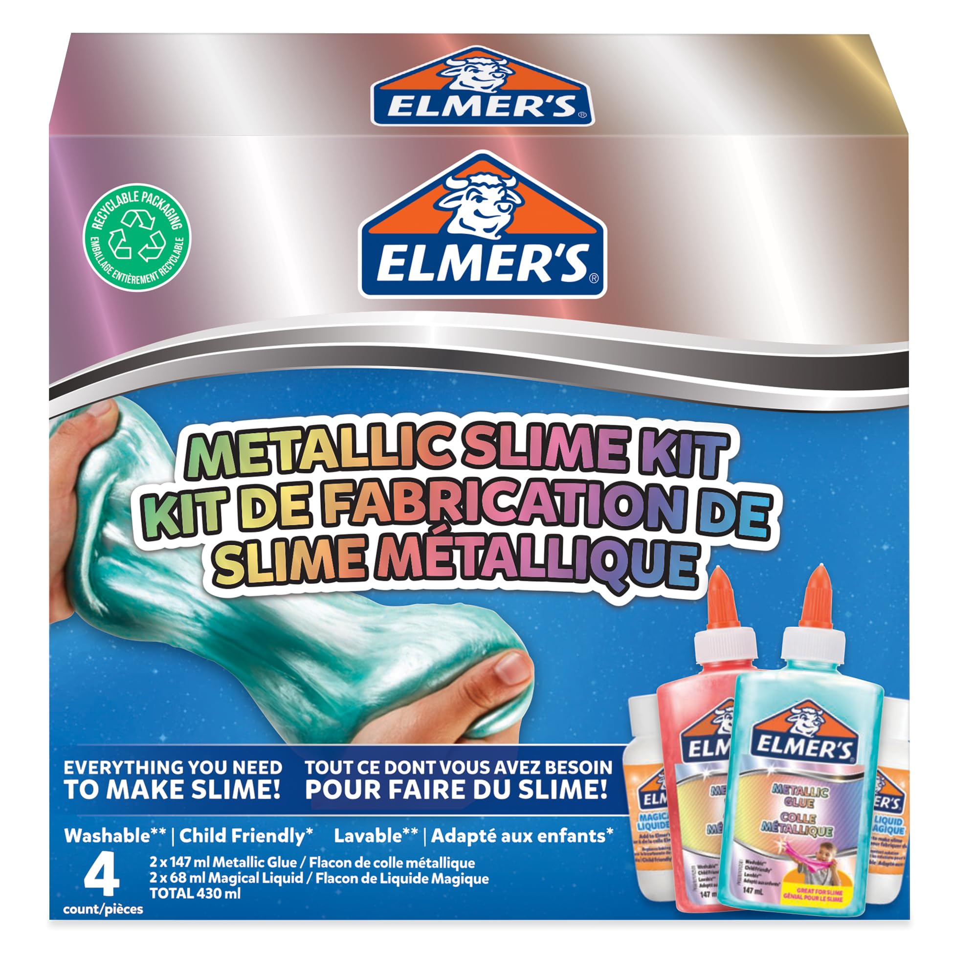 Elmer's Metallic Slime Kit - Arts & Crafts Toy for Kids with Shimmering Slime Ingredients 7