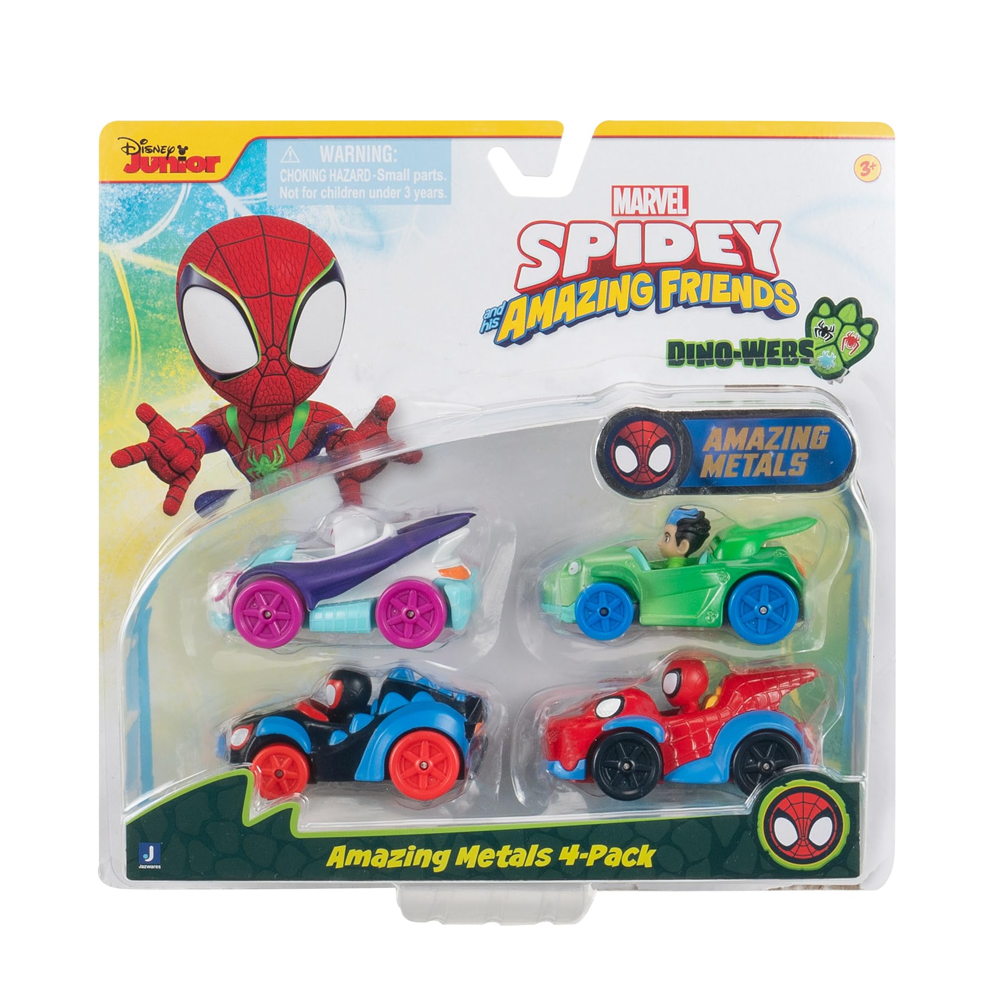 Spidey and Friends SNF0306 Amazing Metals 4-Pack - Die-Cast Dino Vehicles 9