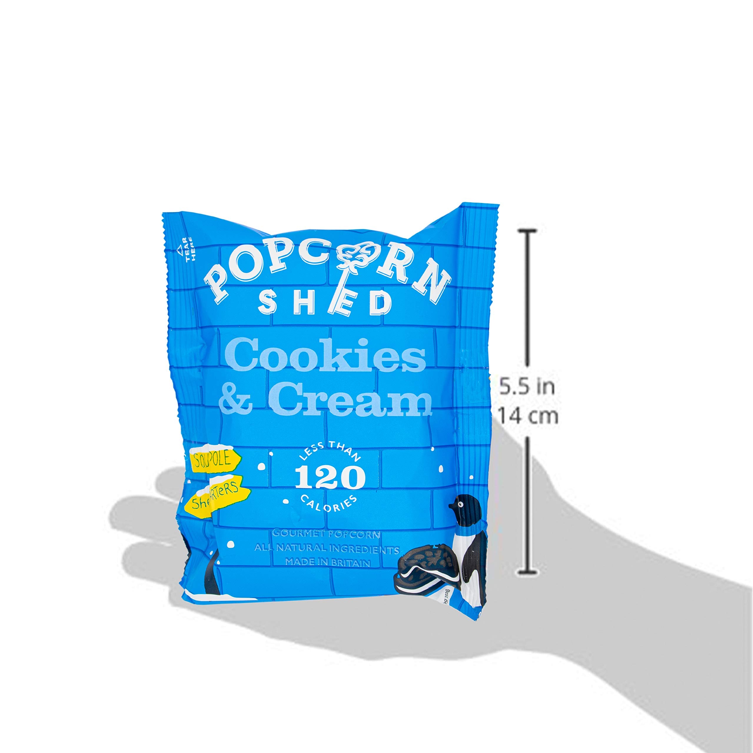 Popcorn Shed Cookies & Cream Popcorn Snack Pack - Handcrafted Natural Vegetarian Snack, 24g 4