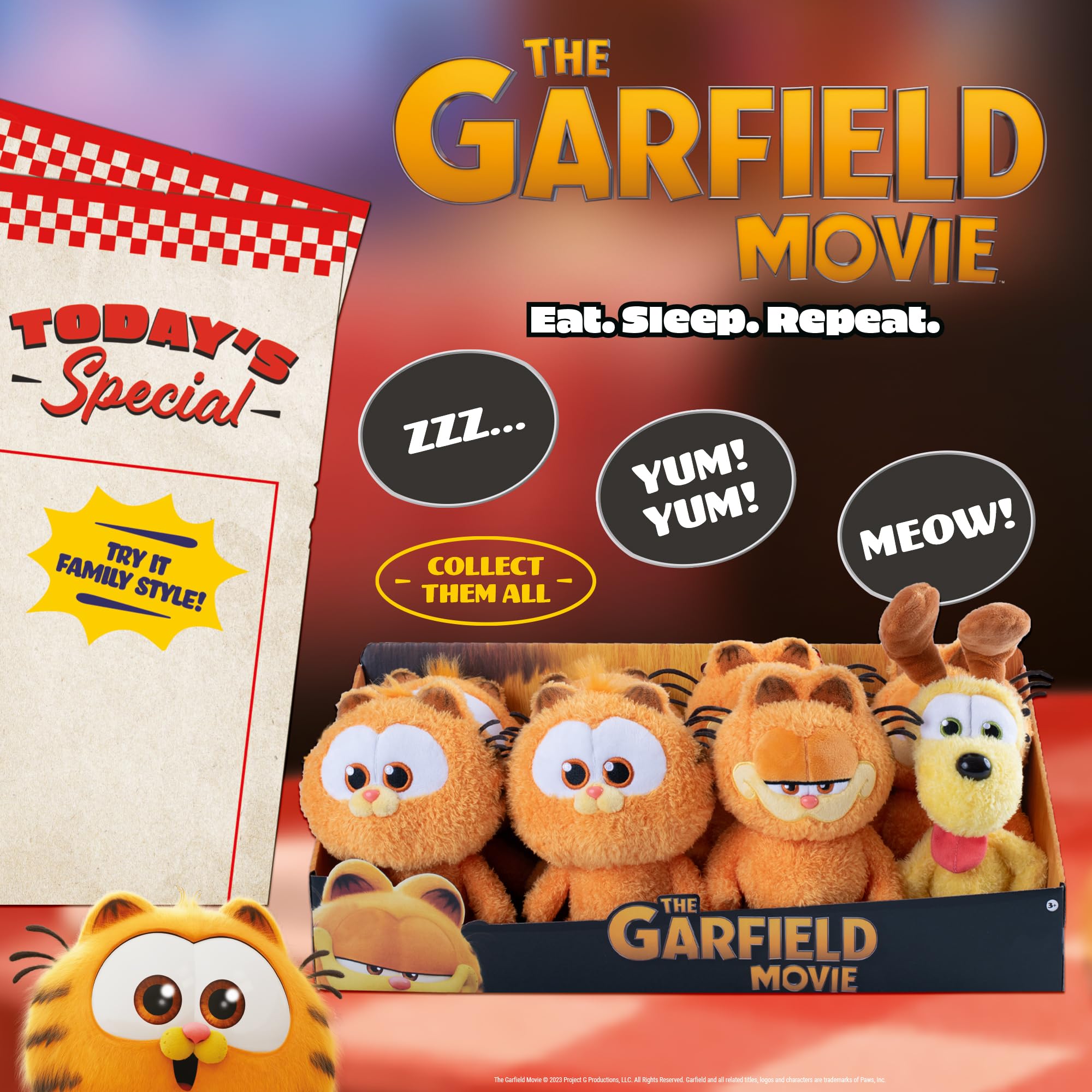 Animagic The Garfield Movie - 8" Plush Triple Pack Featuring Garfield, Baby Garfield & Odie 5