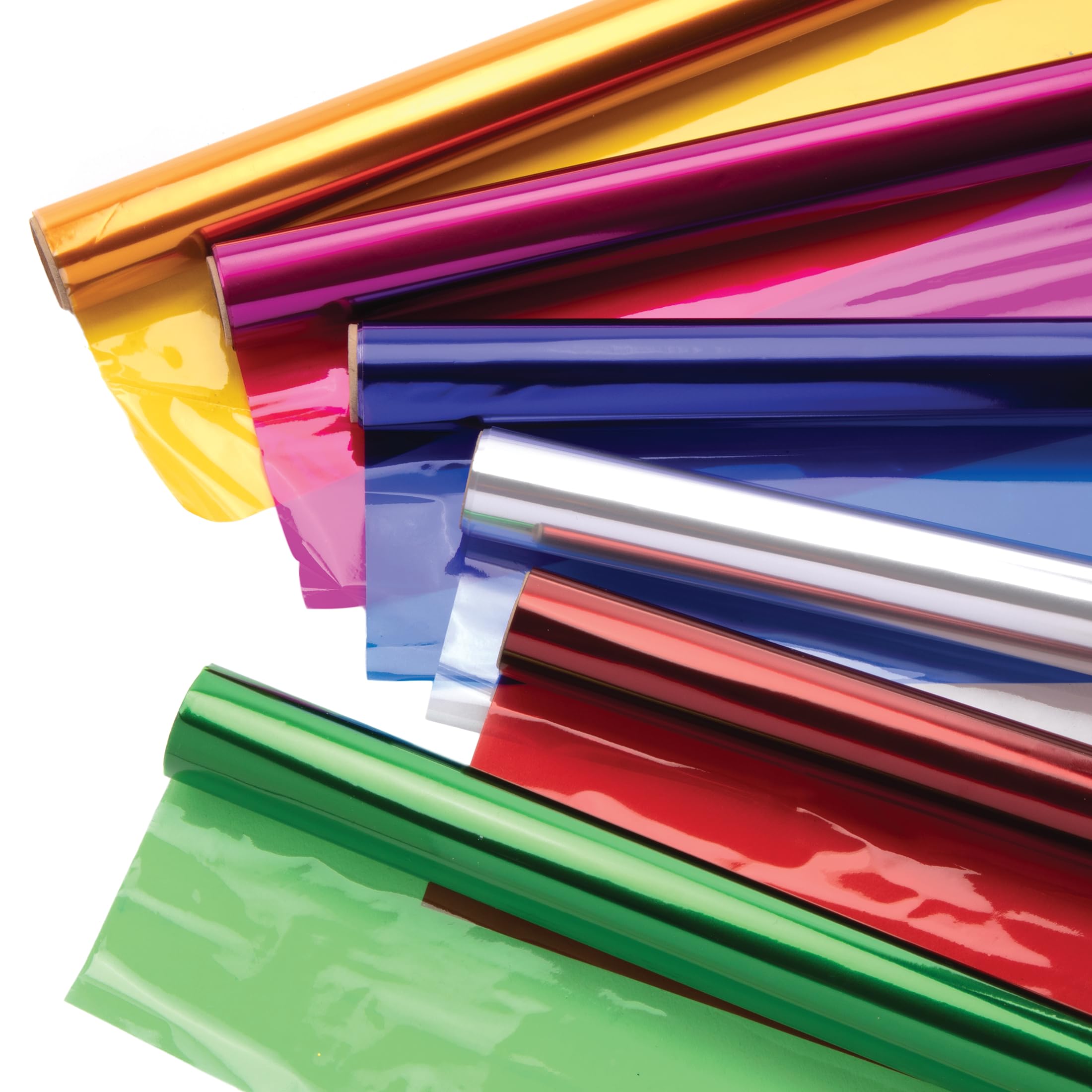Baker Ross EX541 Cellophane Film Rolls - 6 Pack, Assorted Colours | 4.5m x 50cm 1