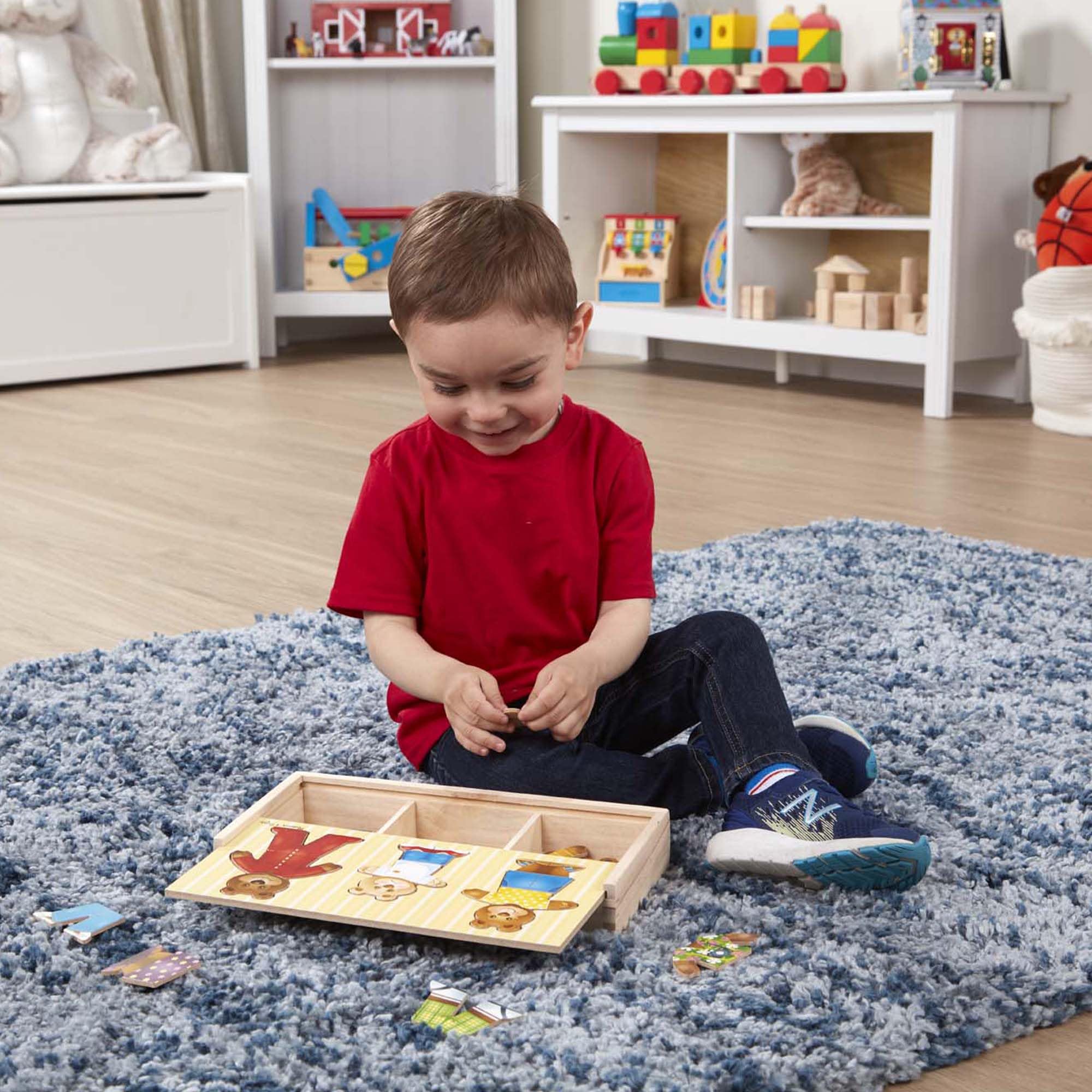 Melissa & Doug Bear Family Dress-Up Puzzle - 45 Mix-and-Match Wooden Pieces | Ages 3-6
