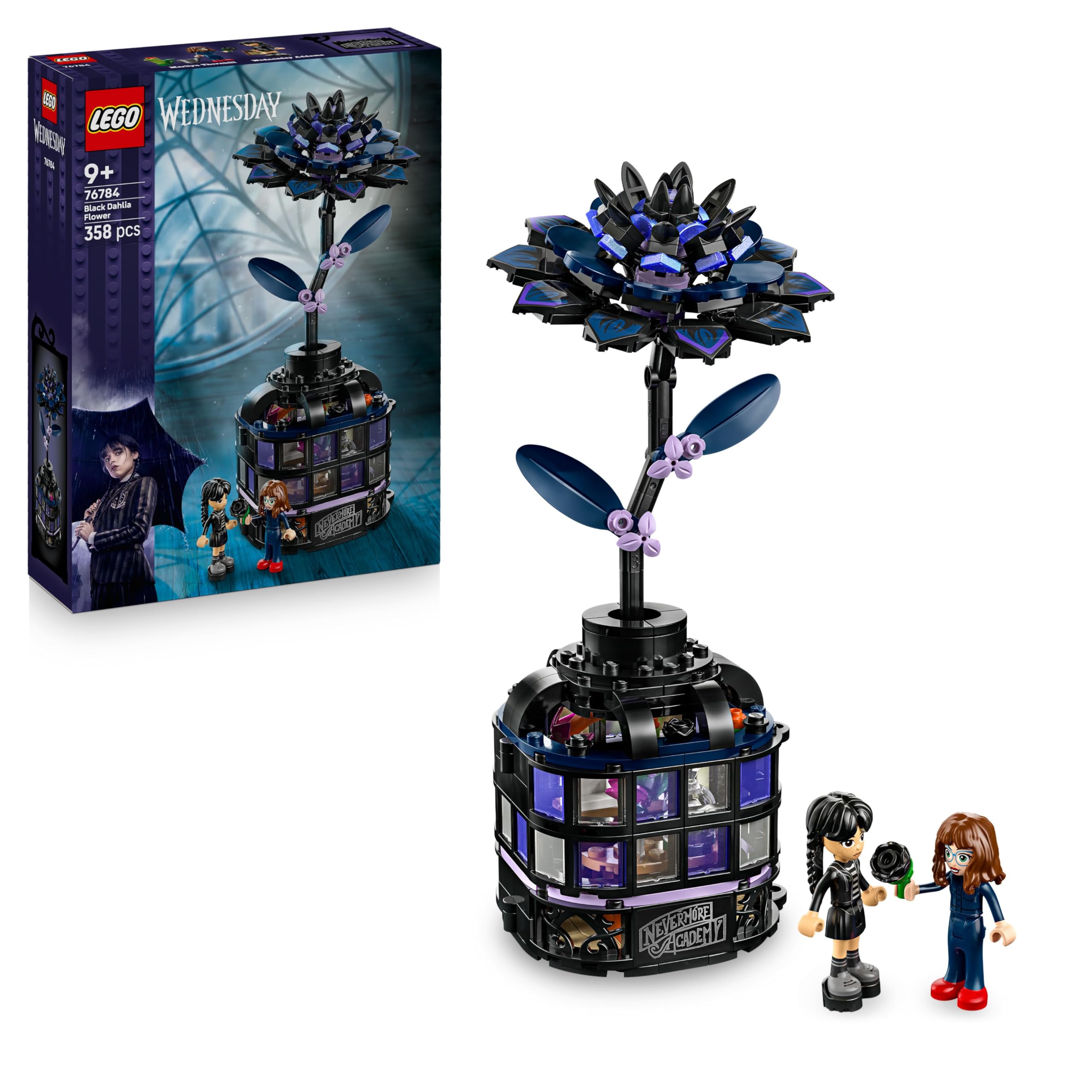 LEGO Wednesday Black Dahlia Flower Toy - Buildable Play and Display Set for 9+ 9