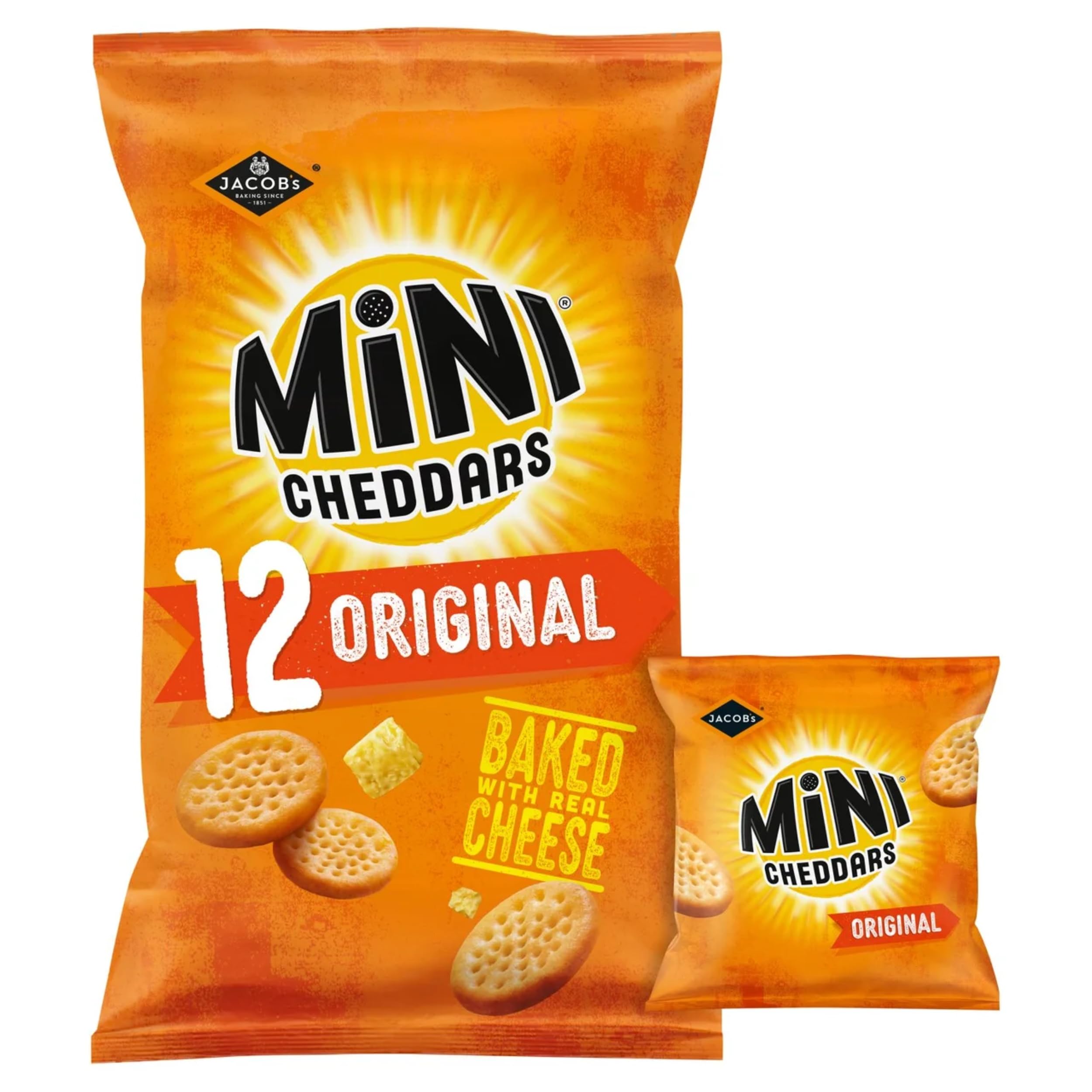 Jacob's Mini Cheddars Original Crisp Multipack, Baked with Real Cheese, 12 Pack 4