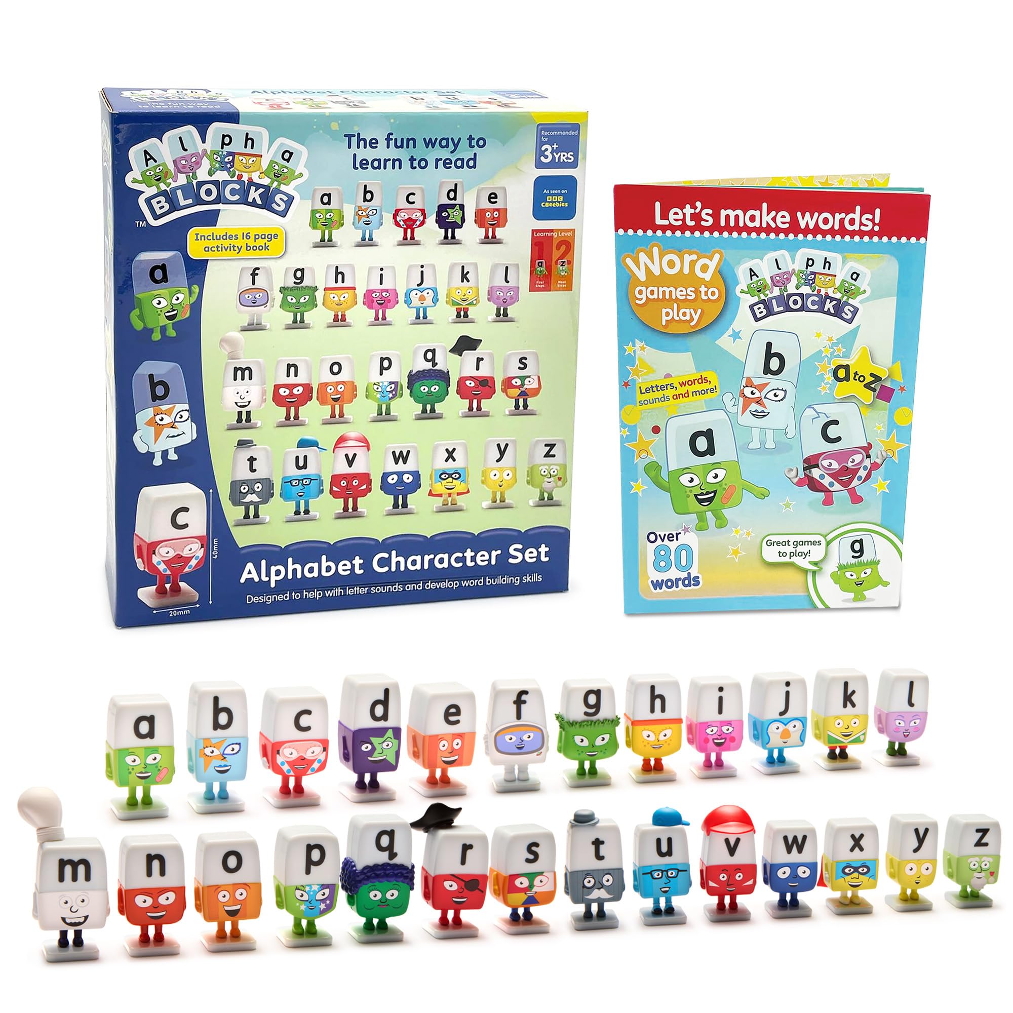 Alphablocks Alphabet Character Set - 26-Letter Educational Phonics Playset for Kids