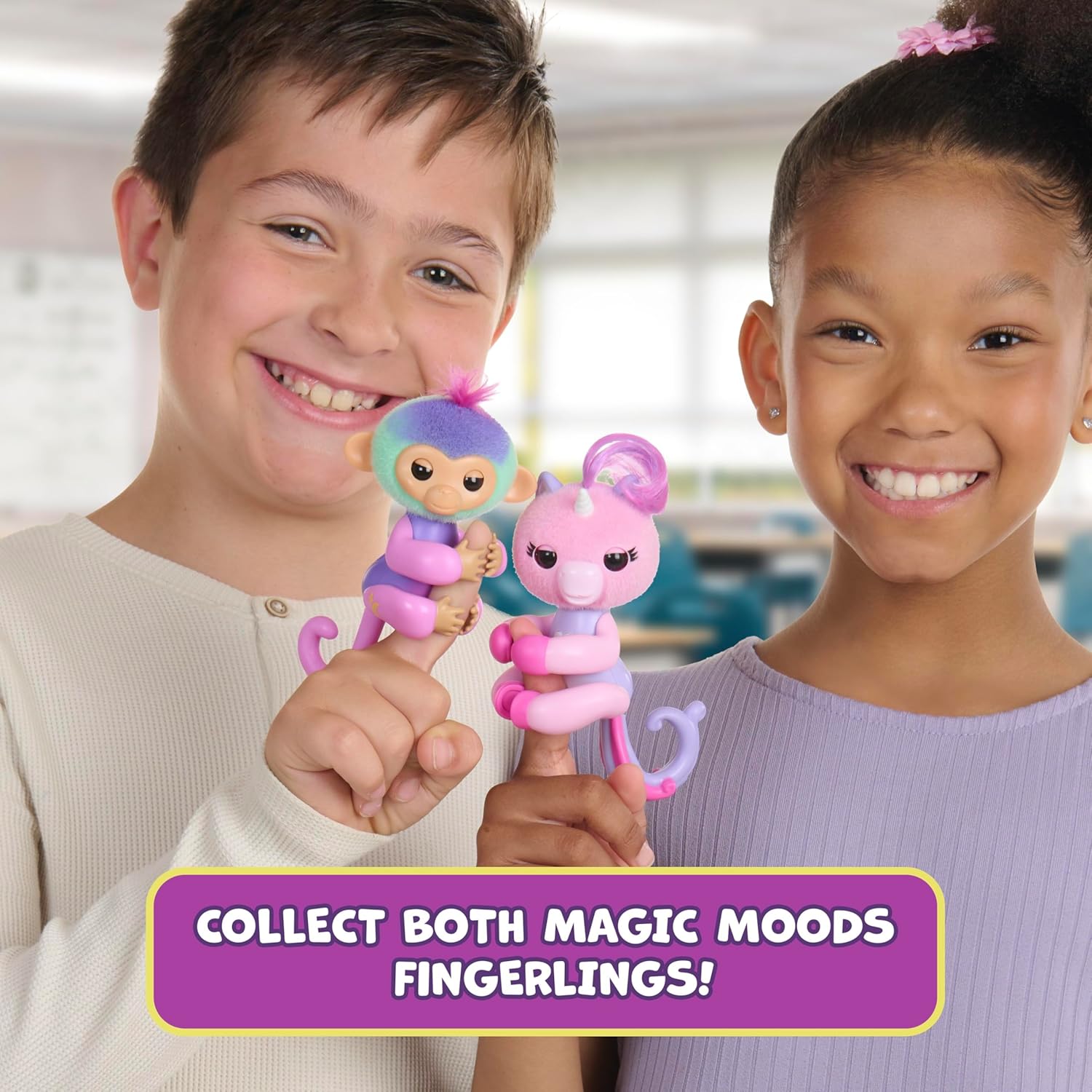 Fingerlings 3181 Magic Interactive Baby Monkey - Norah (Teal & Purple) with Fortune-Telling & Mood-Sensing Features 5