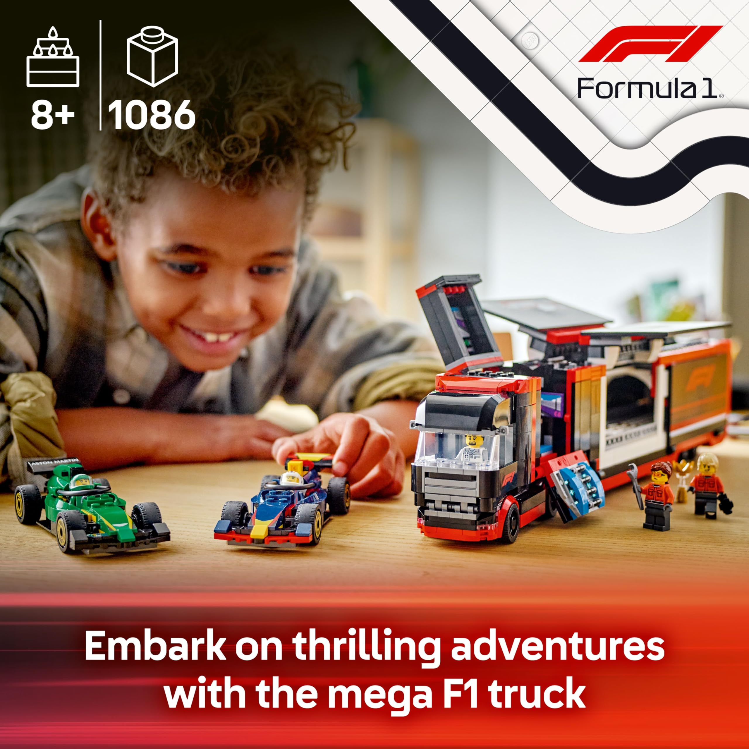 LEGO City F1 Truck with RB20 & AMR24 F1 Cars Building Set 60445 | Ages 8+ 2