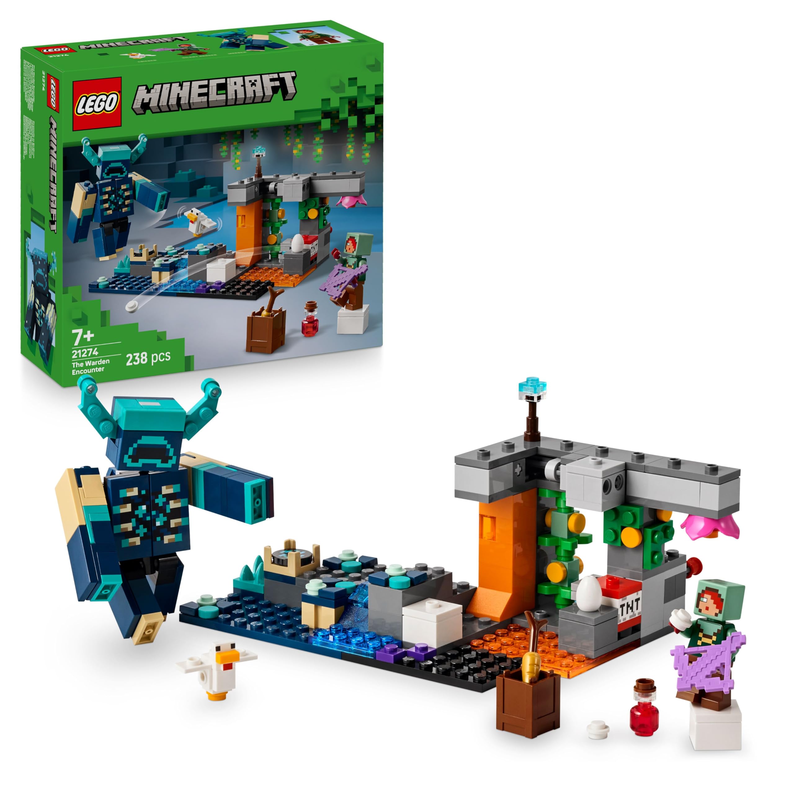 LEGO Minecraft The Warden Encounter Building Set - Interactive Toy for Ages 7+ | Model 21274