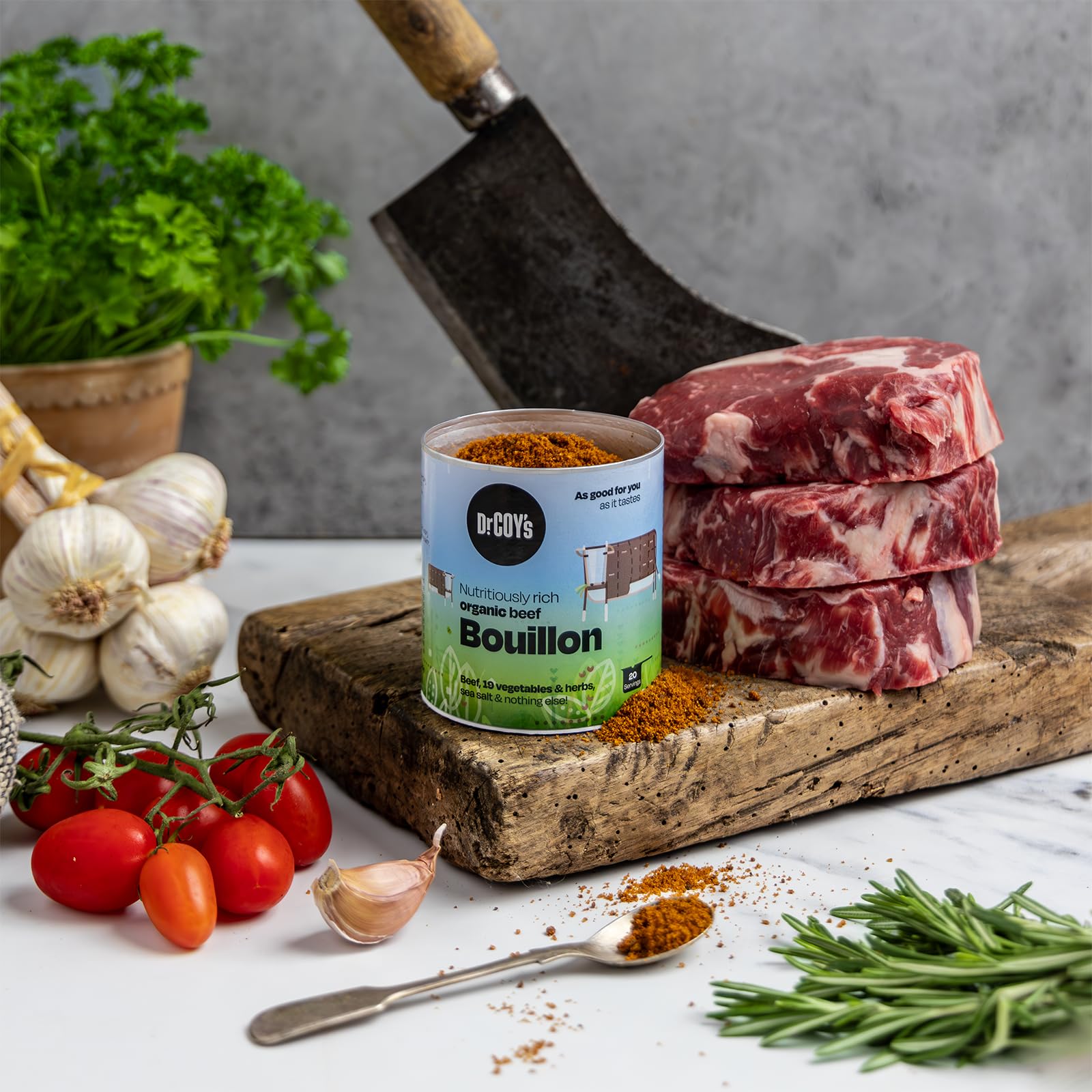 Dr. Coy's Organic Beef Bouillon Powder - 125g Gluten-Free Beef Broth 3