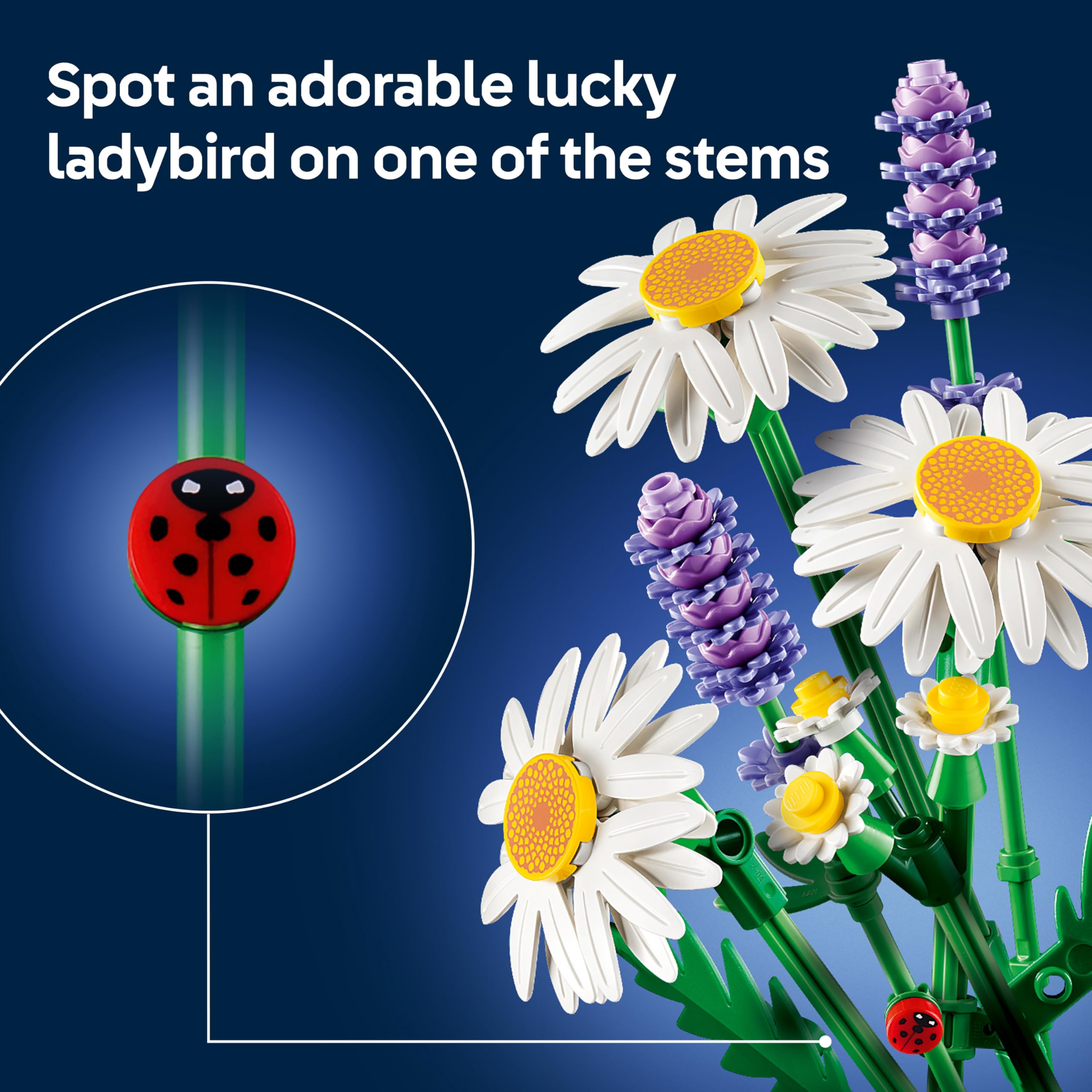 LEGO Botanicals Daisies Building Set 11508 | 9+ Years | Artificial Flower Bouquet Decor 5