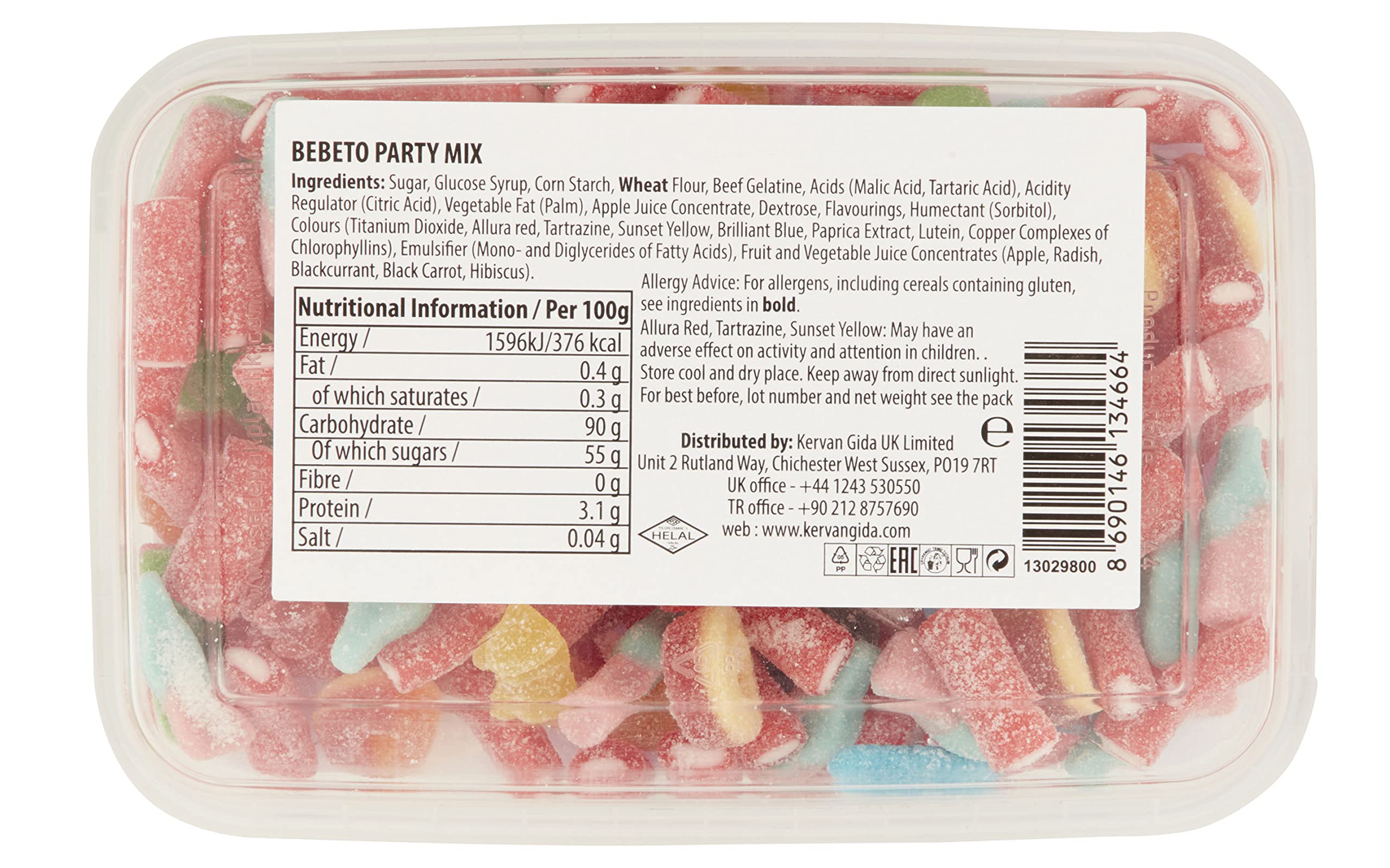 Bebeto Fizzy Party Mix (400g) - Halal Certified Fizzy Gummy Sweets