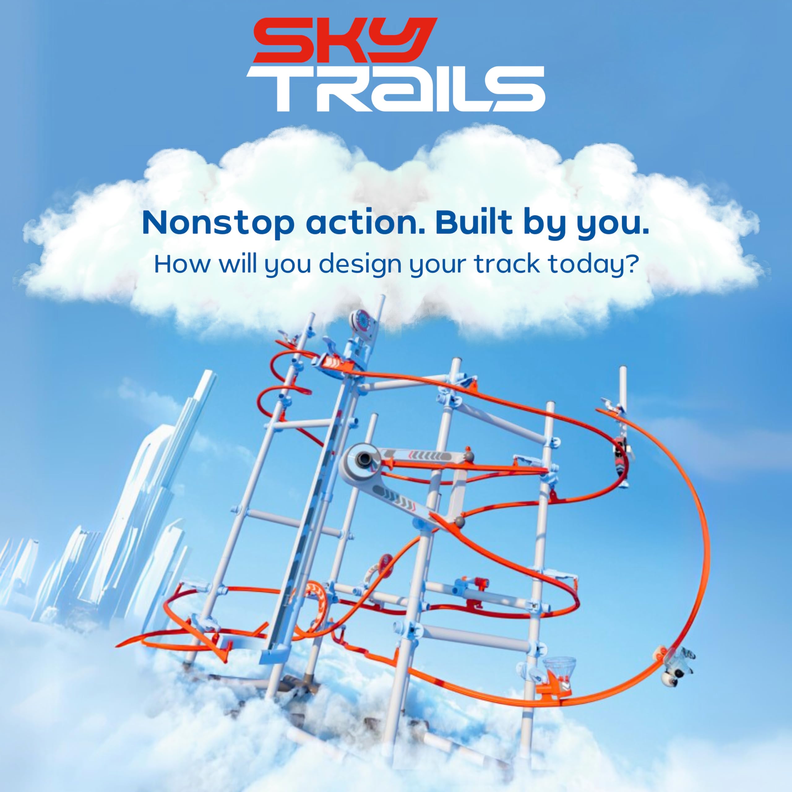 Sky Trails Flip Rail - Action Building Toy for Dynamic Racing Routes 4