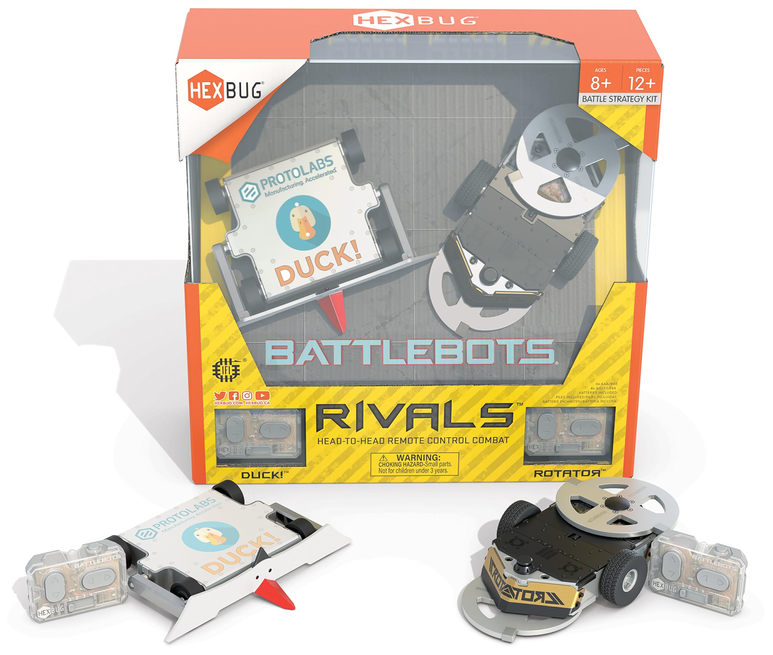 HEXBUG BattleBots Rivals 5.0 - Rotator and DUCK! Remote Control Bots | Ages 8+