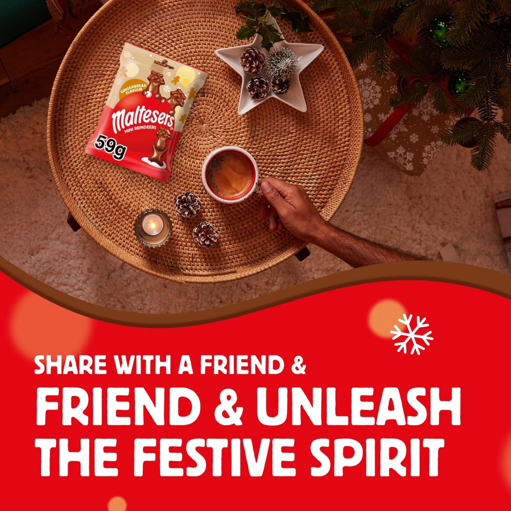 Maltesers Mini Reindeers Gingerbread Flavour Milk Chocolate Treats 59g 7