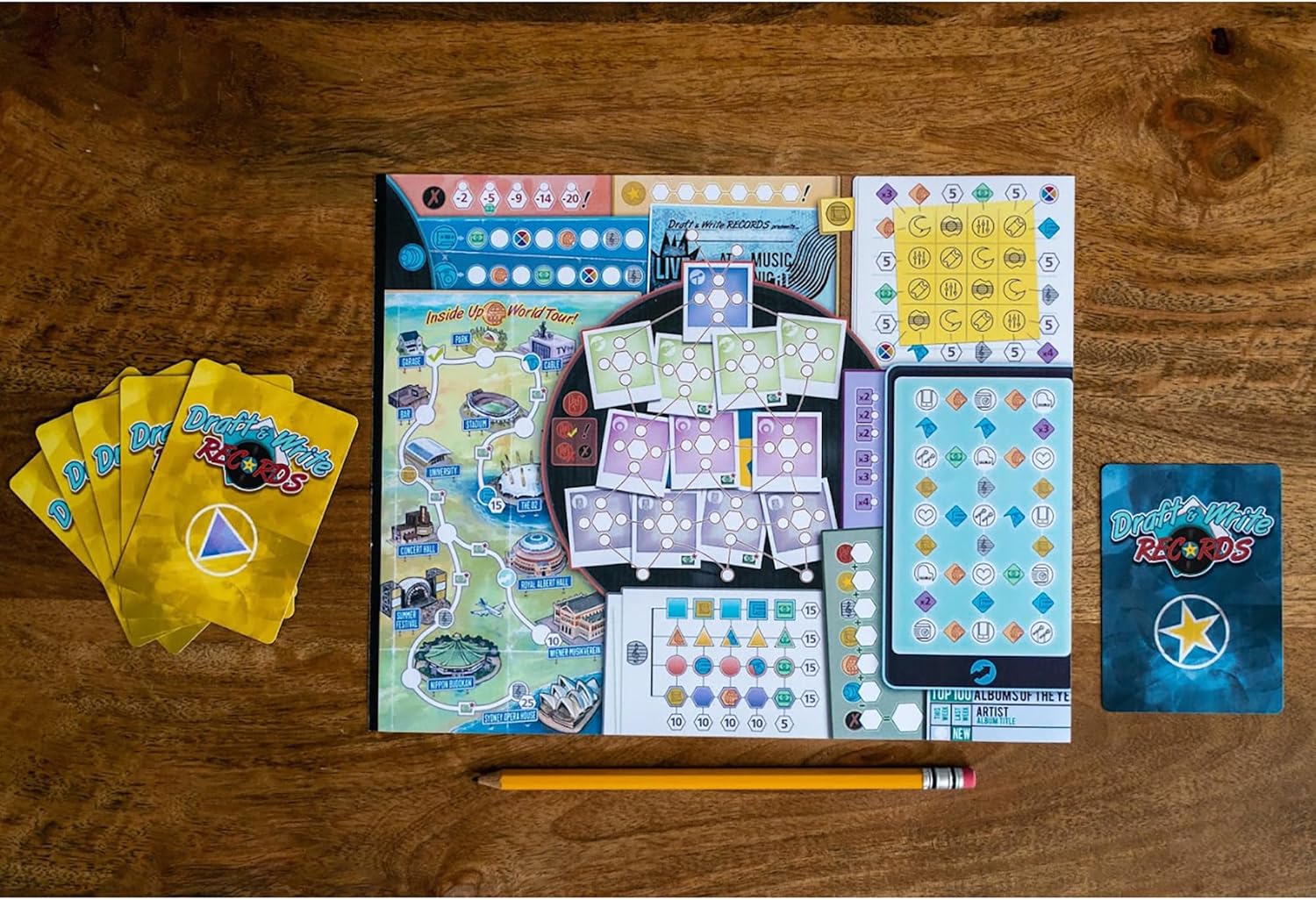 Inside Up Games Draft & Write Records - Music Board Game, Card Drafting, Strategy Game 6