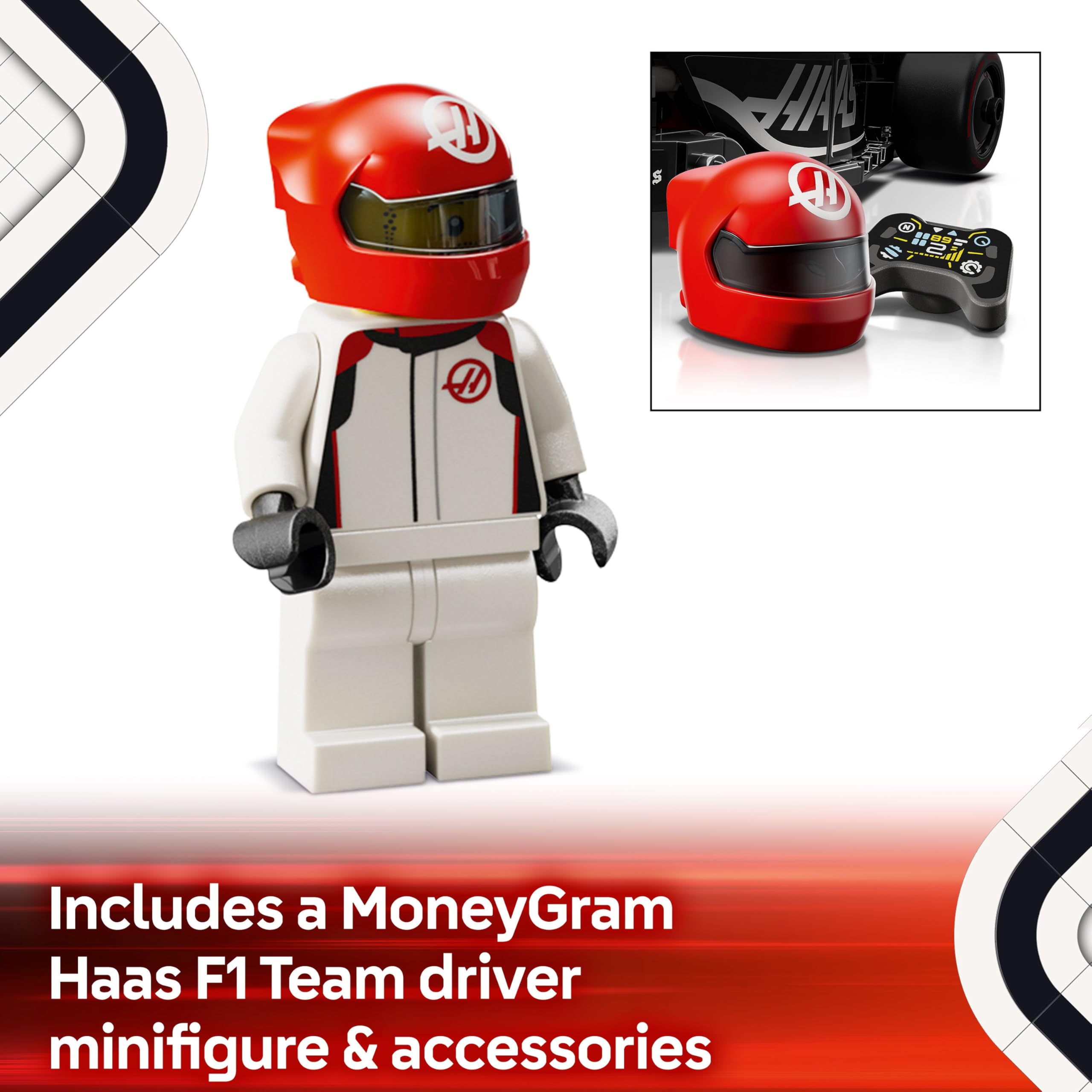 LEGO Speed Champions MoneyGram Haas F1 Team VF-24 Race Car Toy with Driver Minifigure - Building Set for 10+ 10