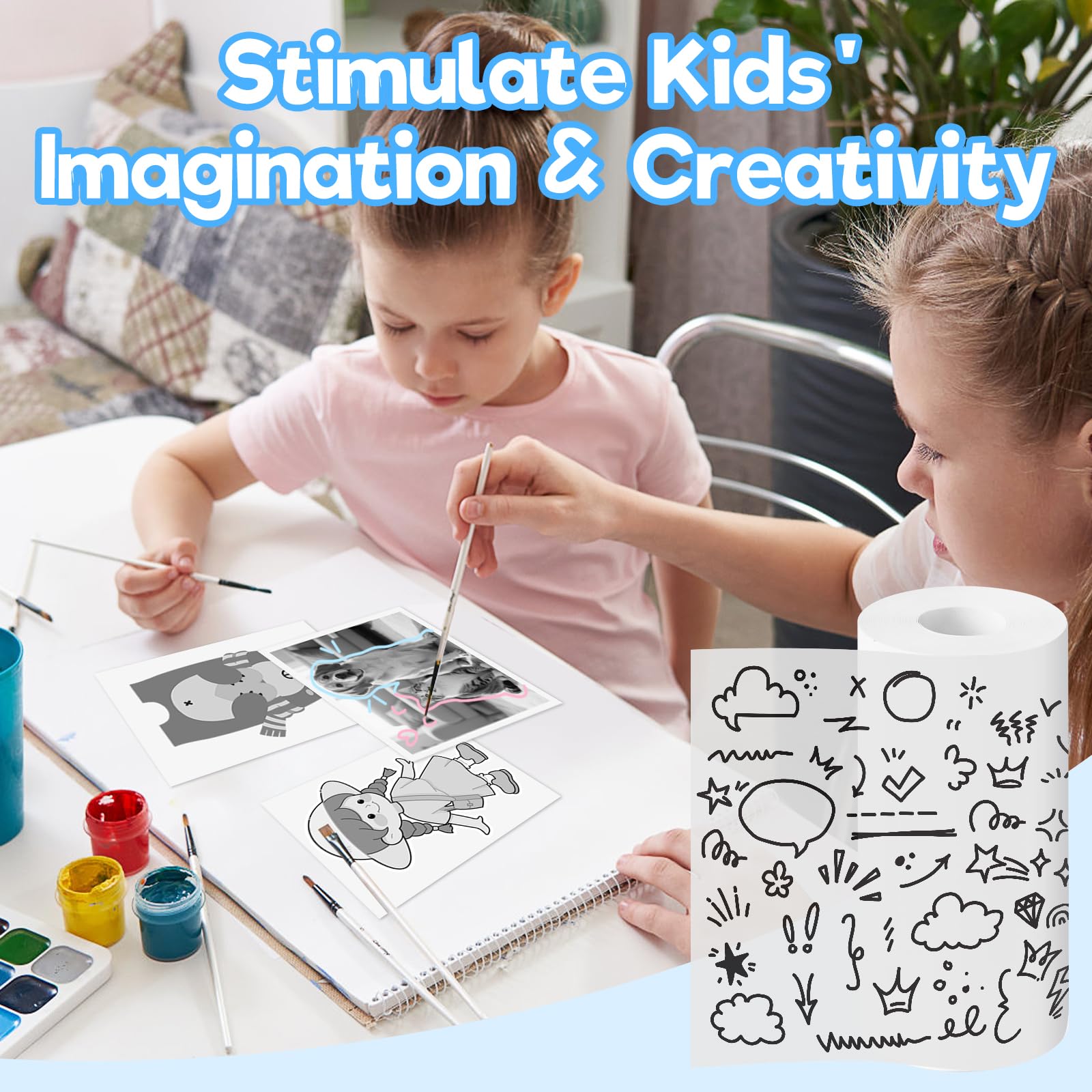 MOXYOY Kids Camera Paper Roll - 10 Rolls Thermal Print Paper | 57x25mm Coreless | BPA-Free 7