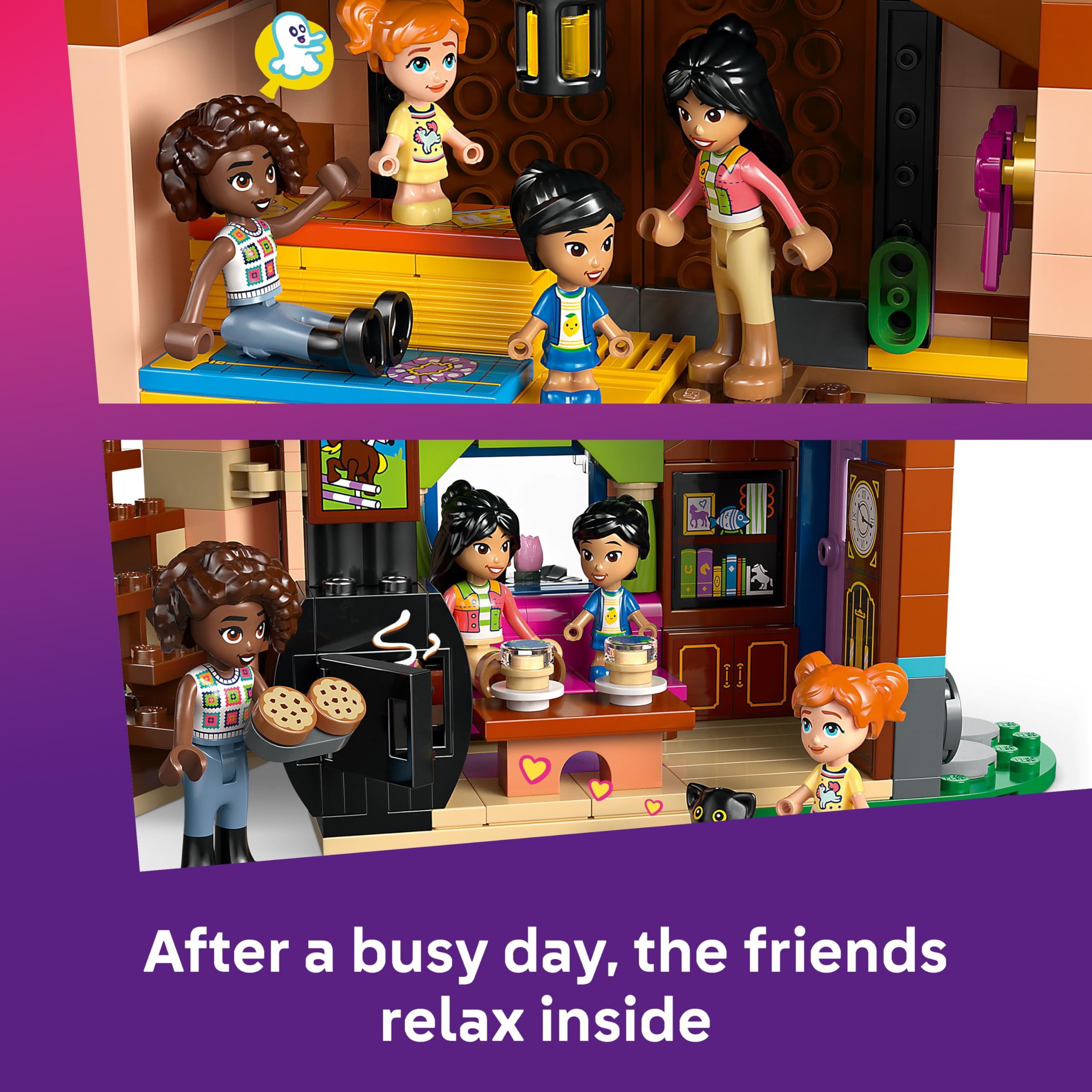 LEGO Friends Pony Ranch & Stable Toy - Building Set with 4 Mini Dolls, 3 Ponies, Cat Figure & Cart for Kids 7+ 3
