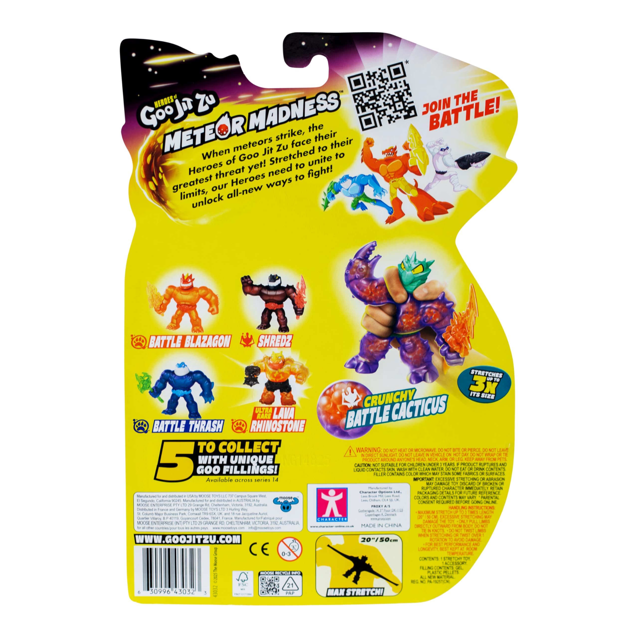 Heroes of Goo Jit Zu Meteor Madness Battle Cacticus Action Figure | Stretches to 3x Size | Thunder Spear Accessory 3