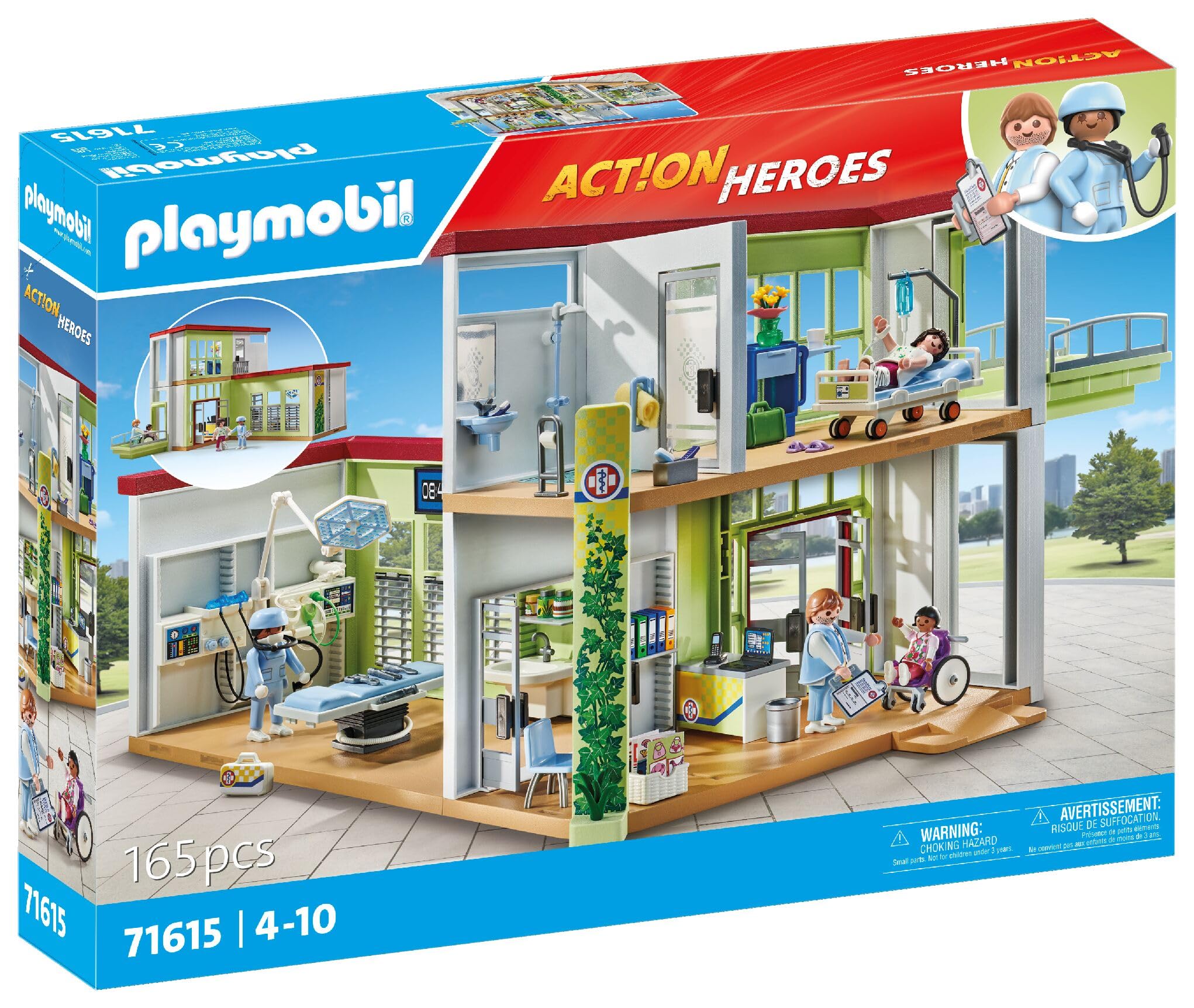 Playmobil 71615 Modern Hospital Playset - Action Heroes with 4 Figures & Medical Equipment - Ages 4+ 4
