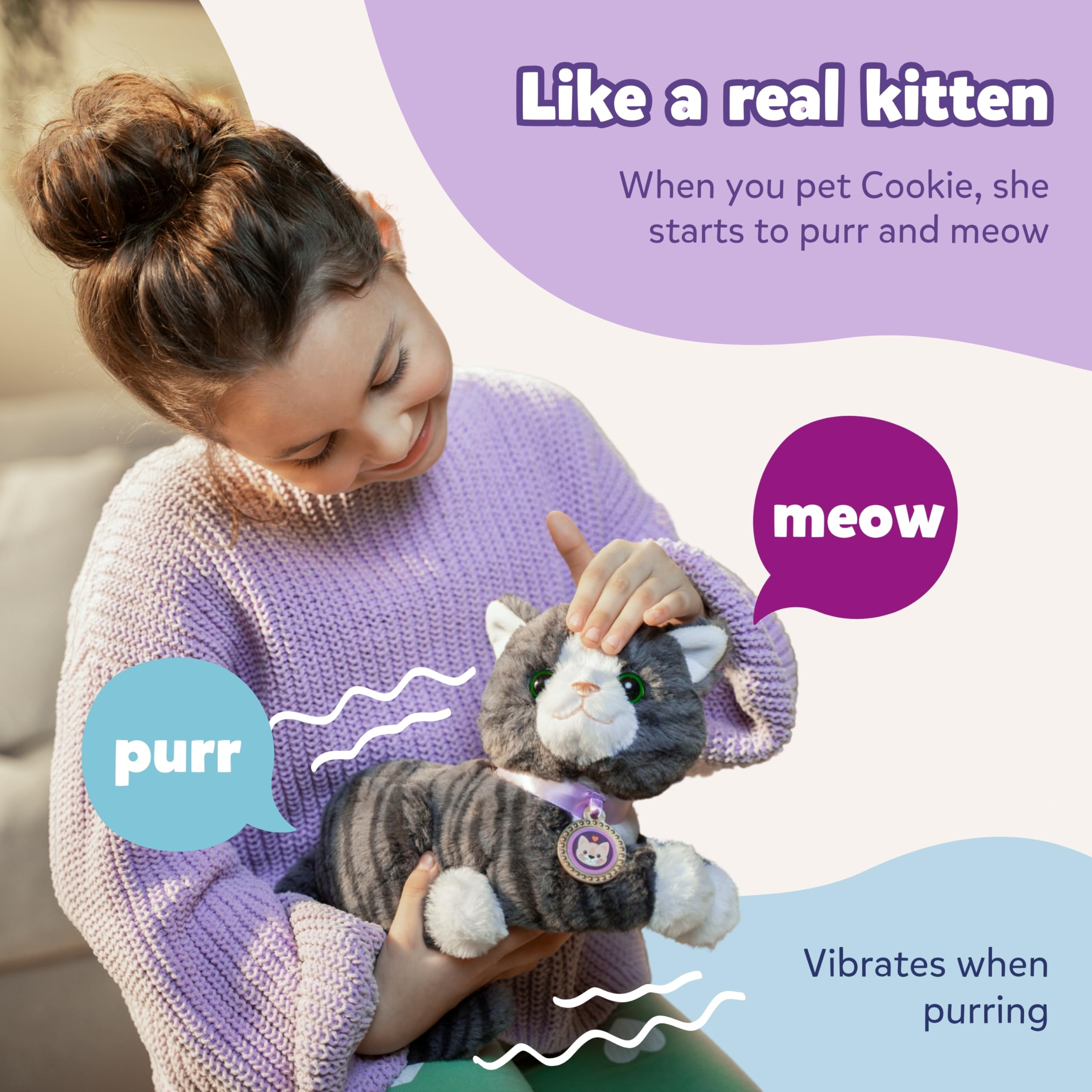 BABY born My Cat Cookie - Interactive Plush Kitten with Cat Bed for Toddlers 1+ 5