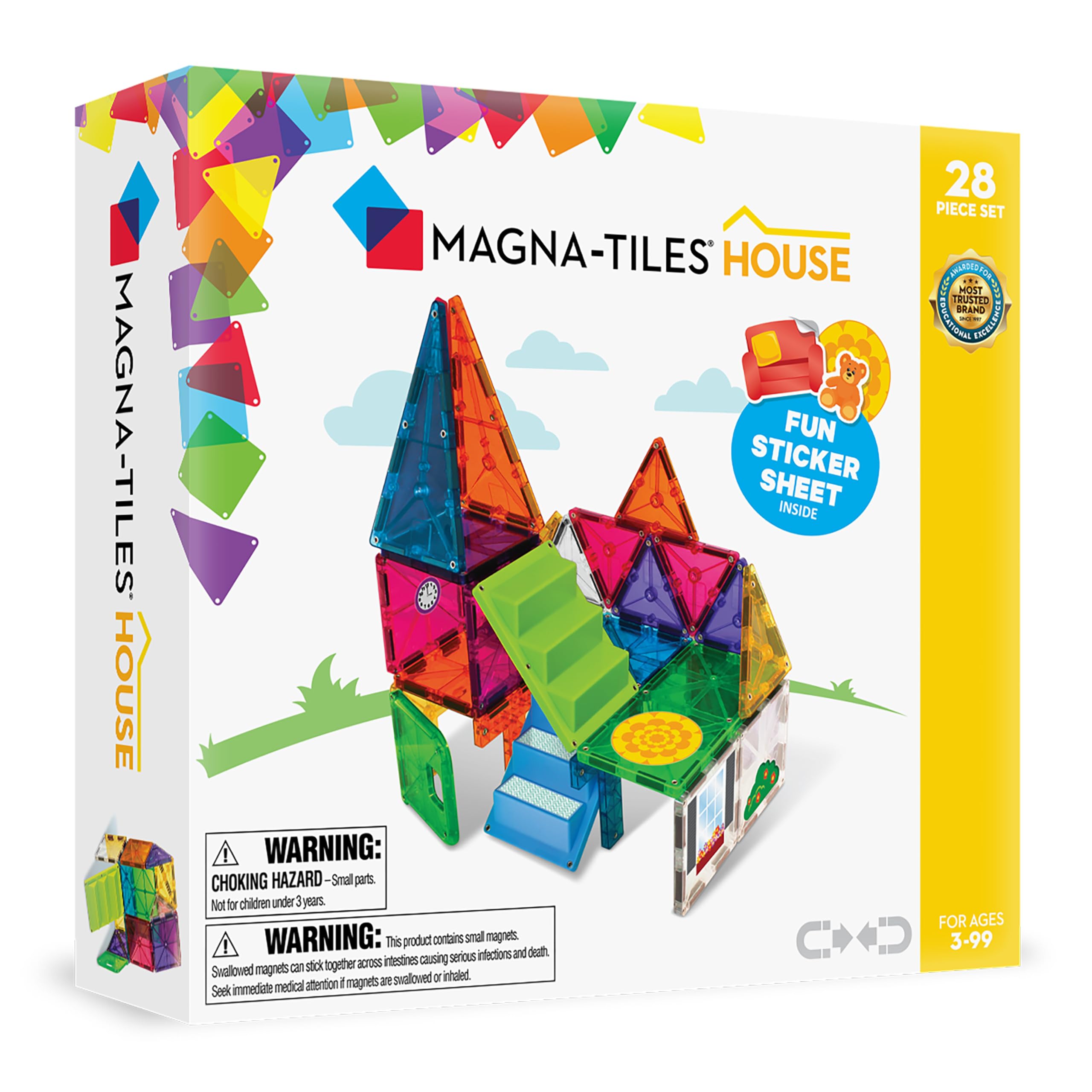 Magna-Tiles House 28 Piece Set - 3D Magnetic Building Tiles for Kids 3+ 9