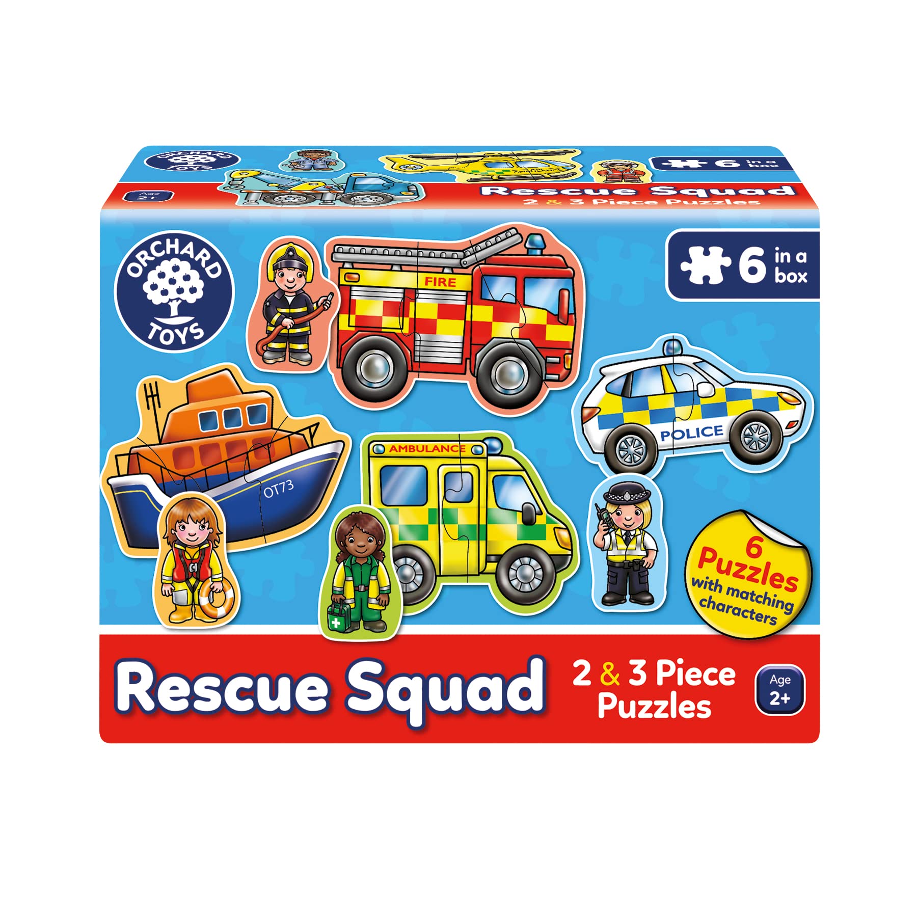 Orchard Toys Rescue Squad Jigsaw Puzzle - 6 Vehicle Puzzles with Character Pieces 6