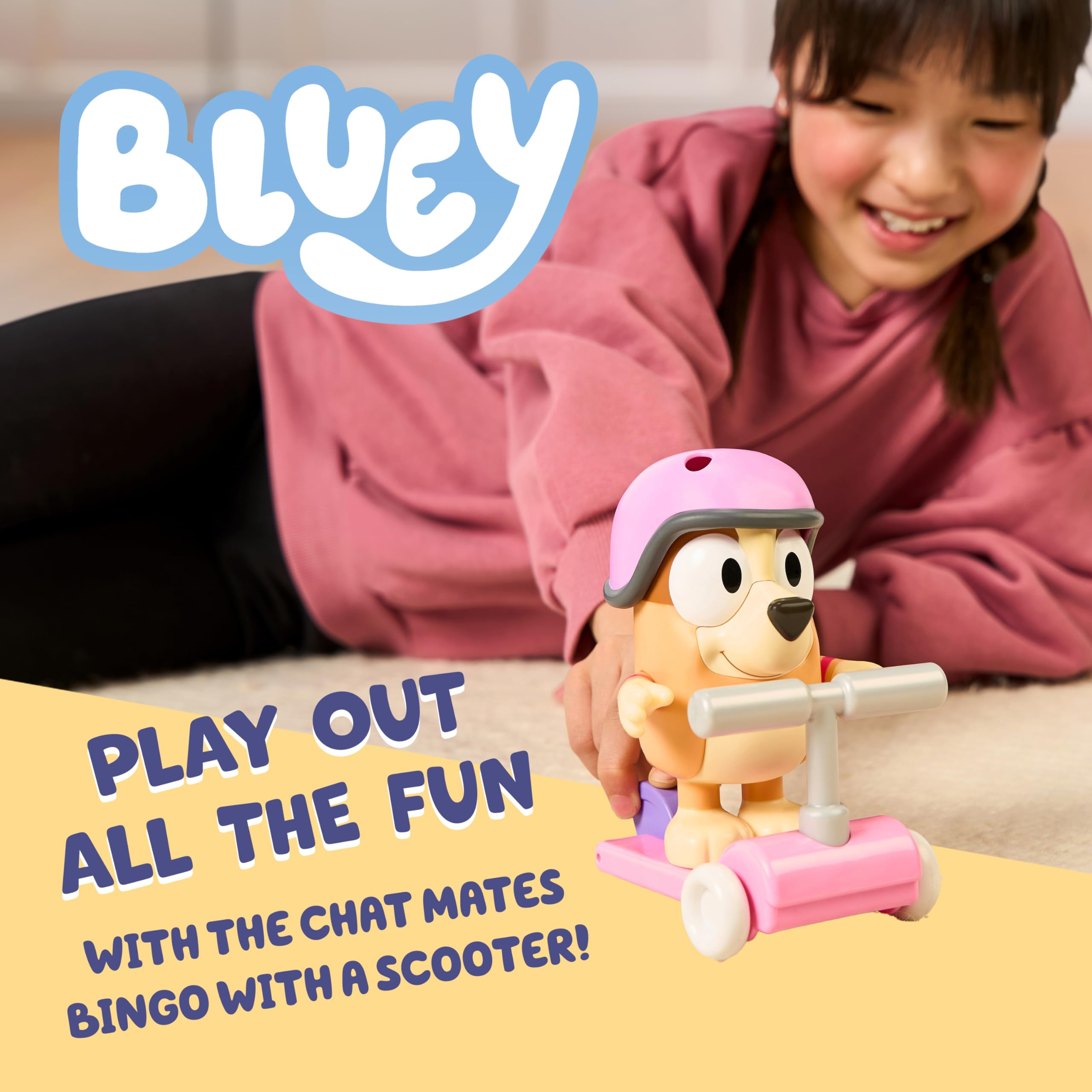 Bluey Chat Mates Bingo with Scooter - Interactive Talking Figure for Ages 3+ 4