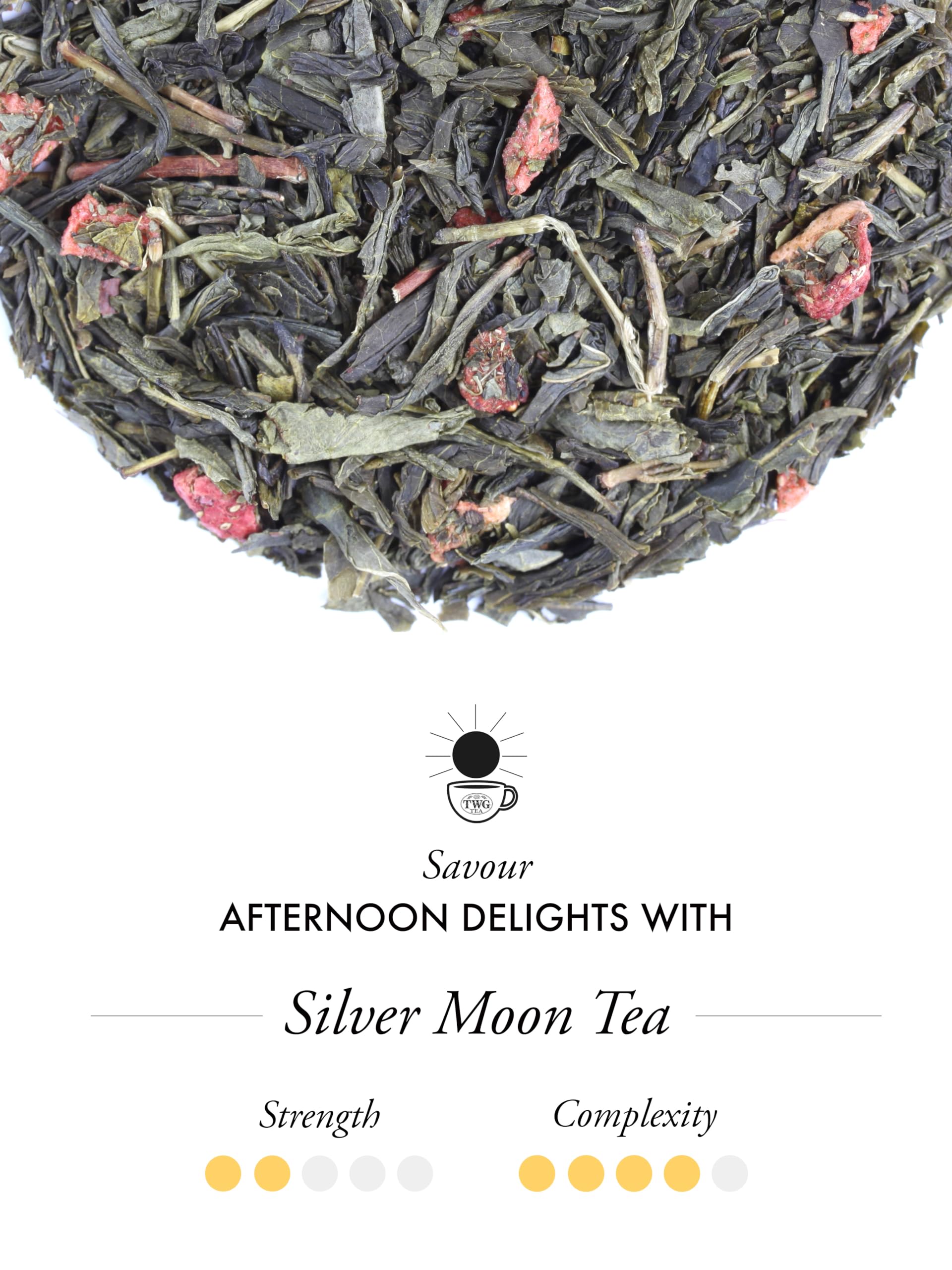 TWG Tea Silver Moon Green Tea - Grand Berry & Vanilla Blend | Loose Leaf | 100g Haute Couture Tin