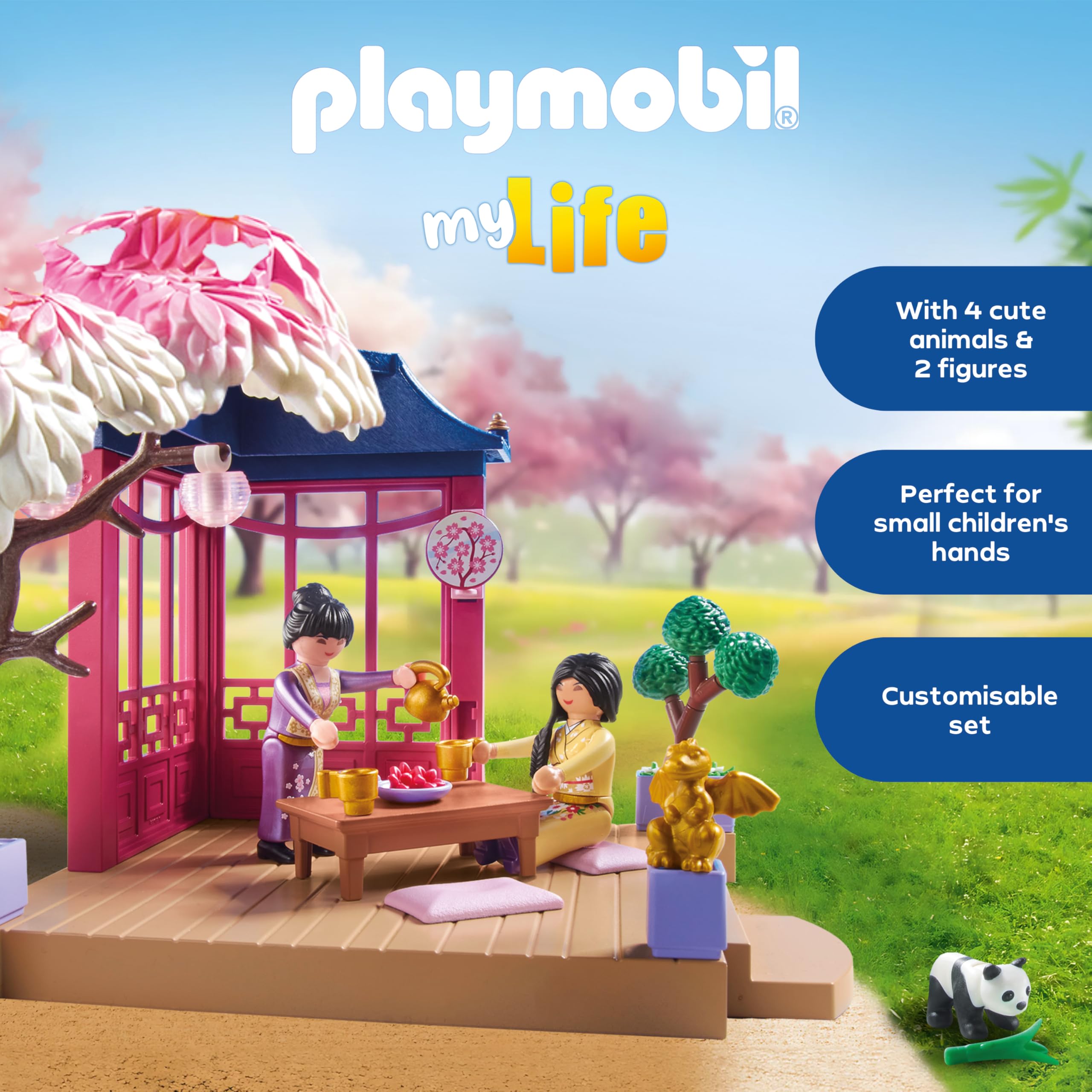 Playmobil My Life Asian Garden with Panda Feeding Playset | Age 4+ 4
