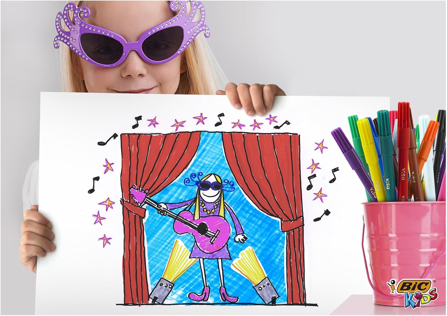 BIC Kids Visa Felt Tip Pens - 18-Pack Fine Point Washable Markers for Kids Ages 5+ 5