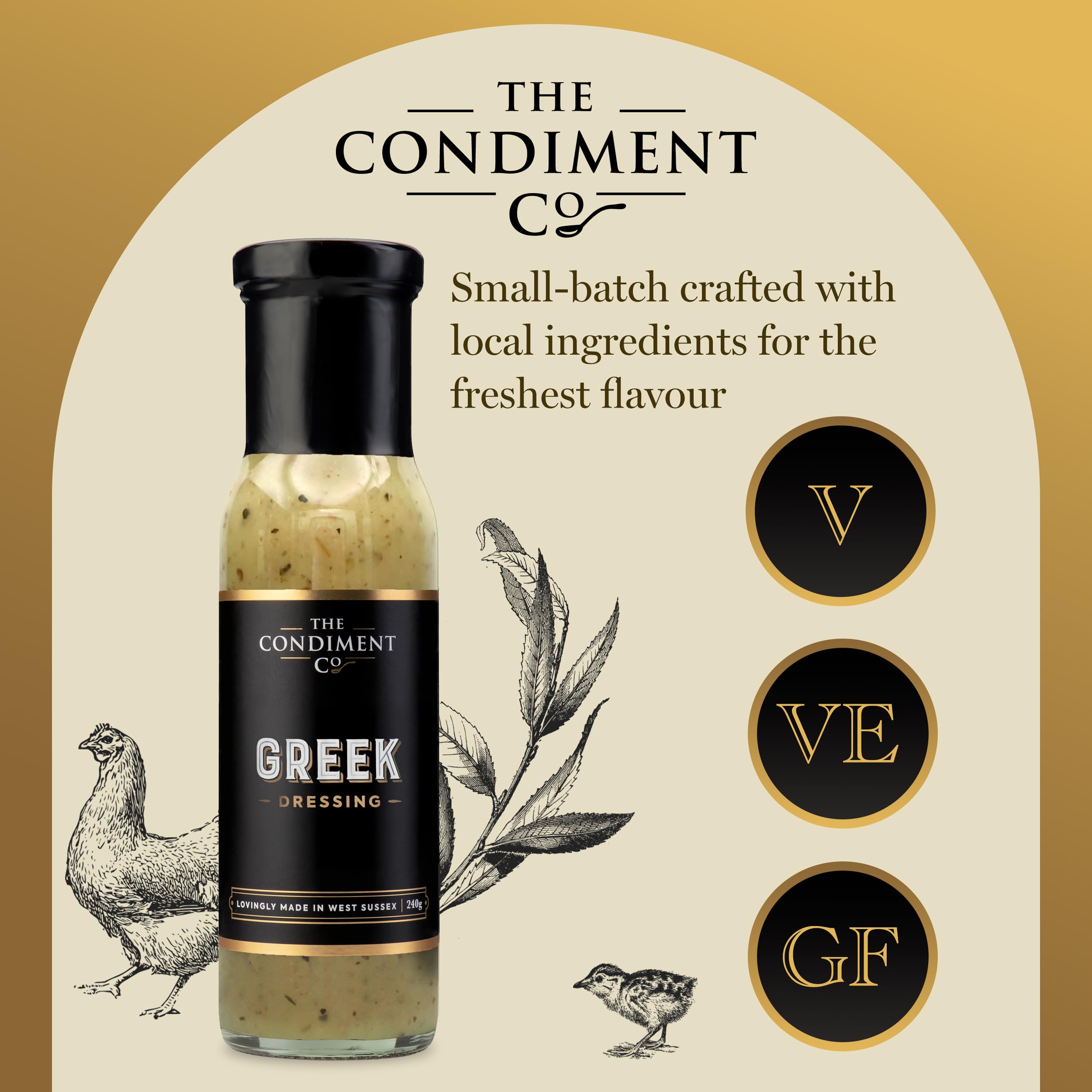 The Real Condiment Company Greek Dressing 240g - Olive Oil & Citrus Herb Vinaigrette 3