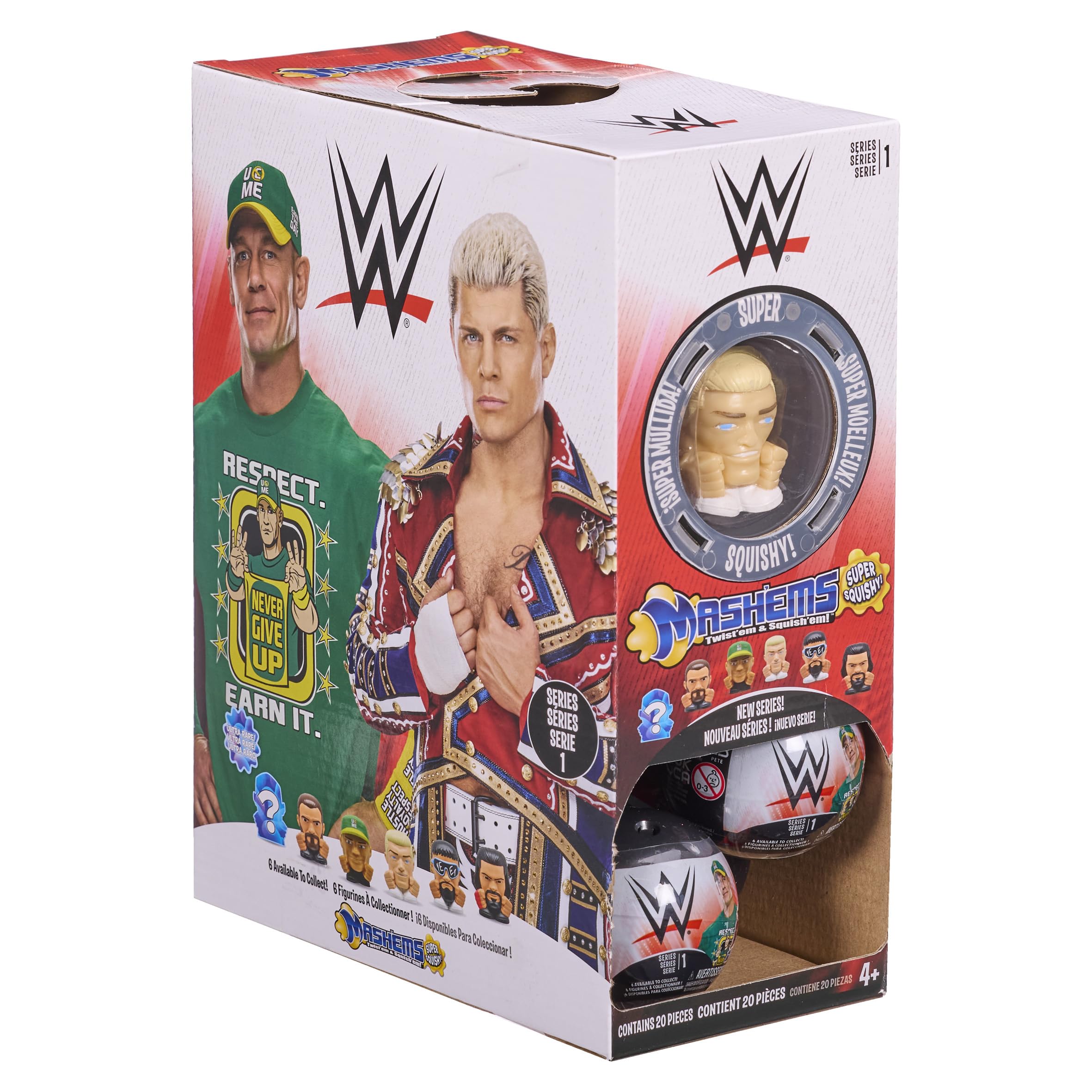 Mash'Ems WWE Squeeze Toy Figures | Collectable, Ages 4+ | 6 to Collect 3