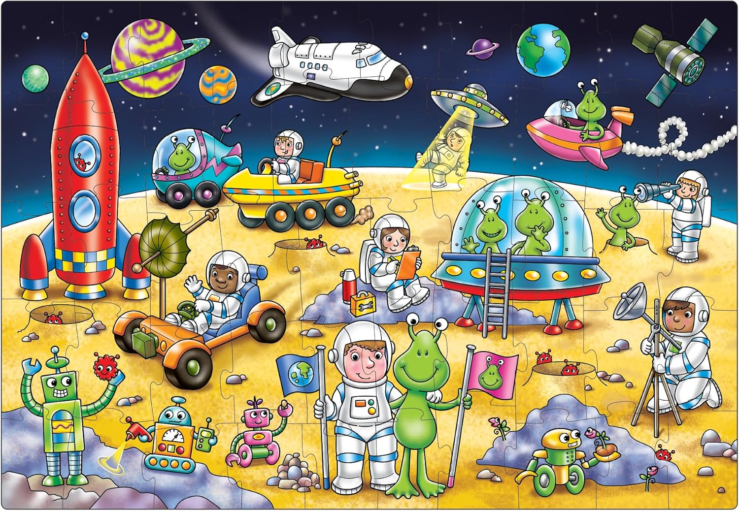 Orchard Toys Outer Space Jigsaw Puzzle - 50-Piece Educational Floor Puzzle for Ages 4+ 6